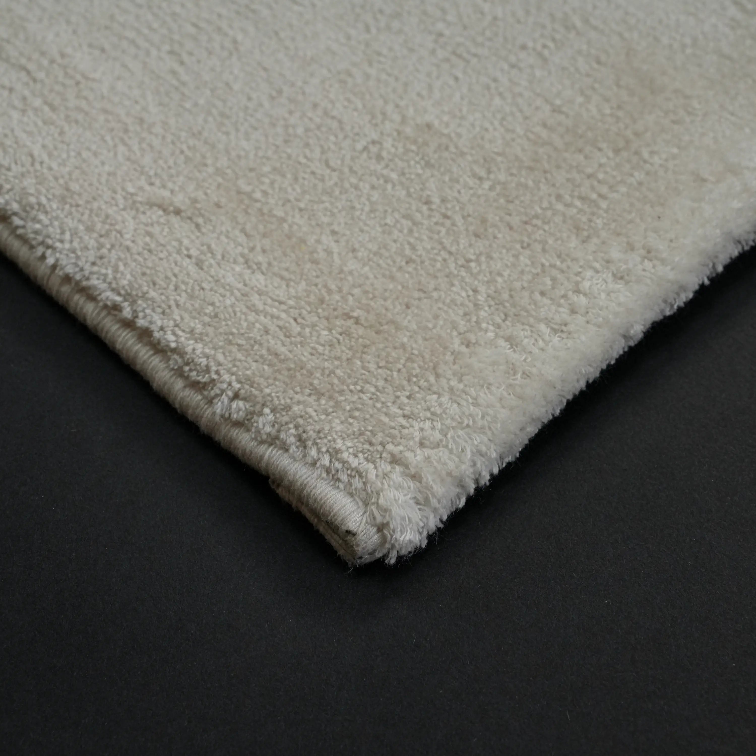 Simple Patterned Cream Viscose Rug
