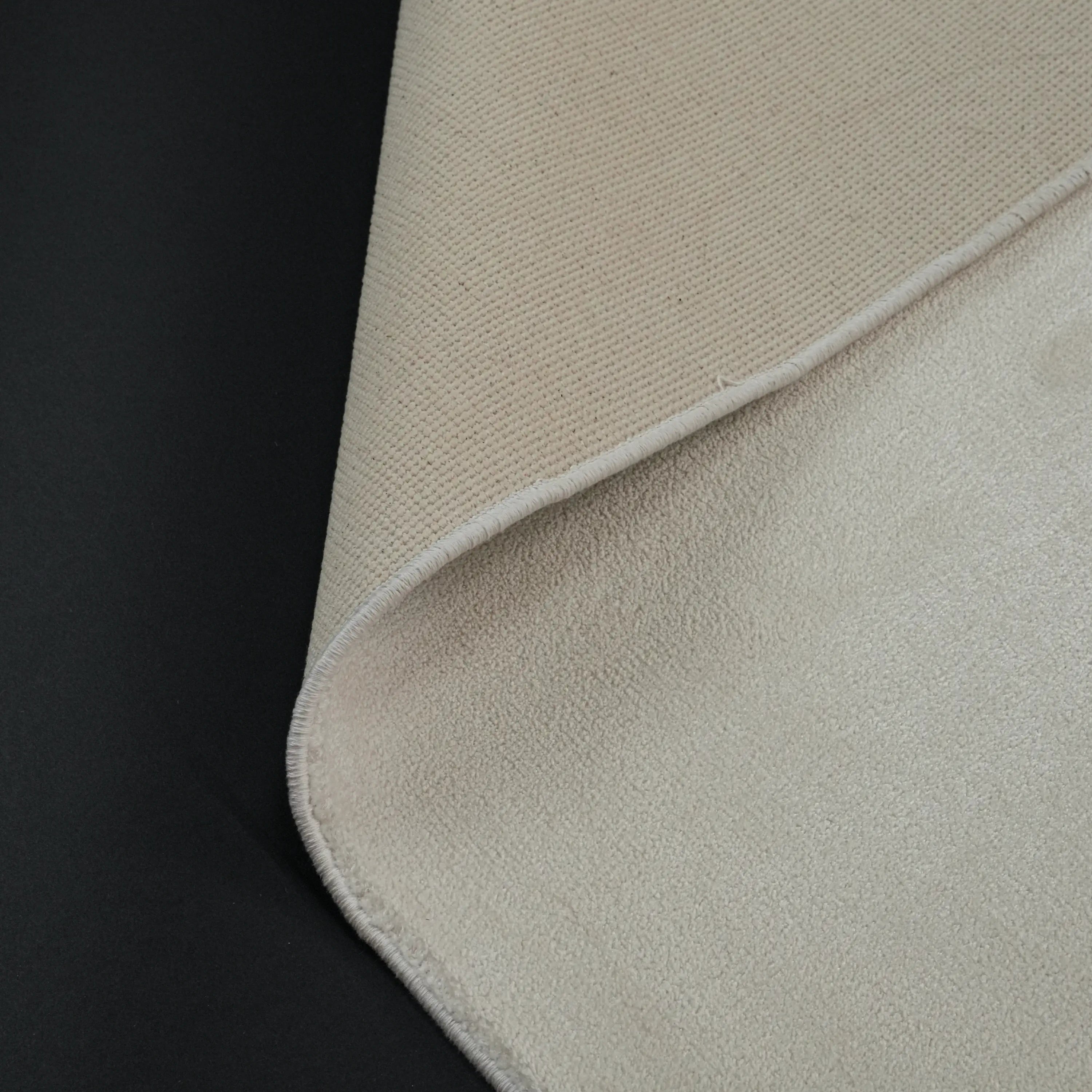 Simple Patterned Cream Viscose Rug