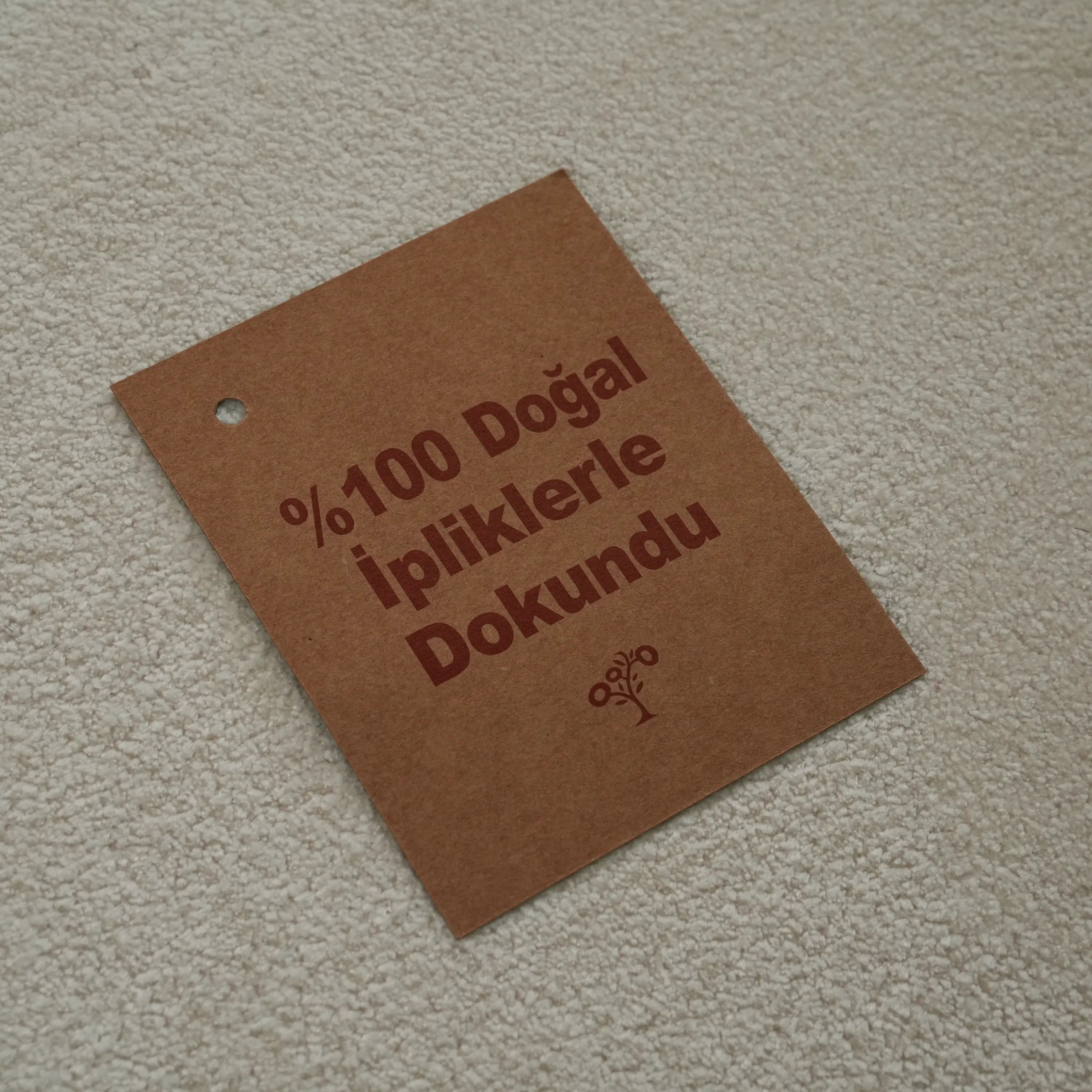 Simple Patterned Cream Viscose Rug