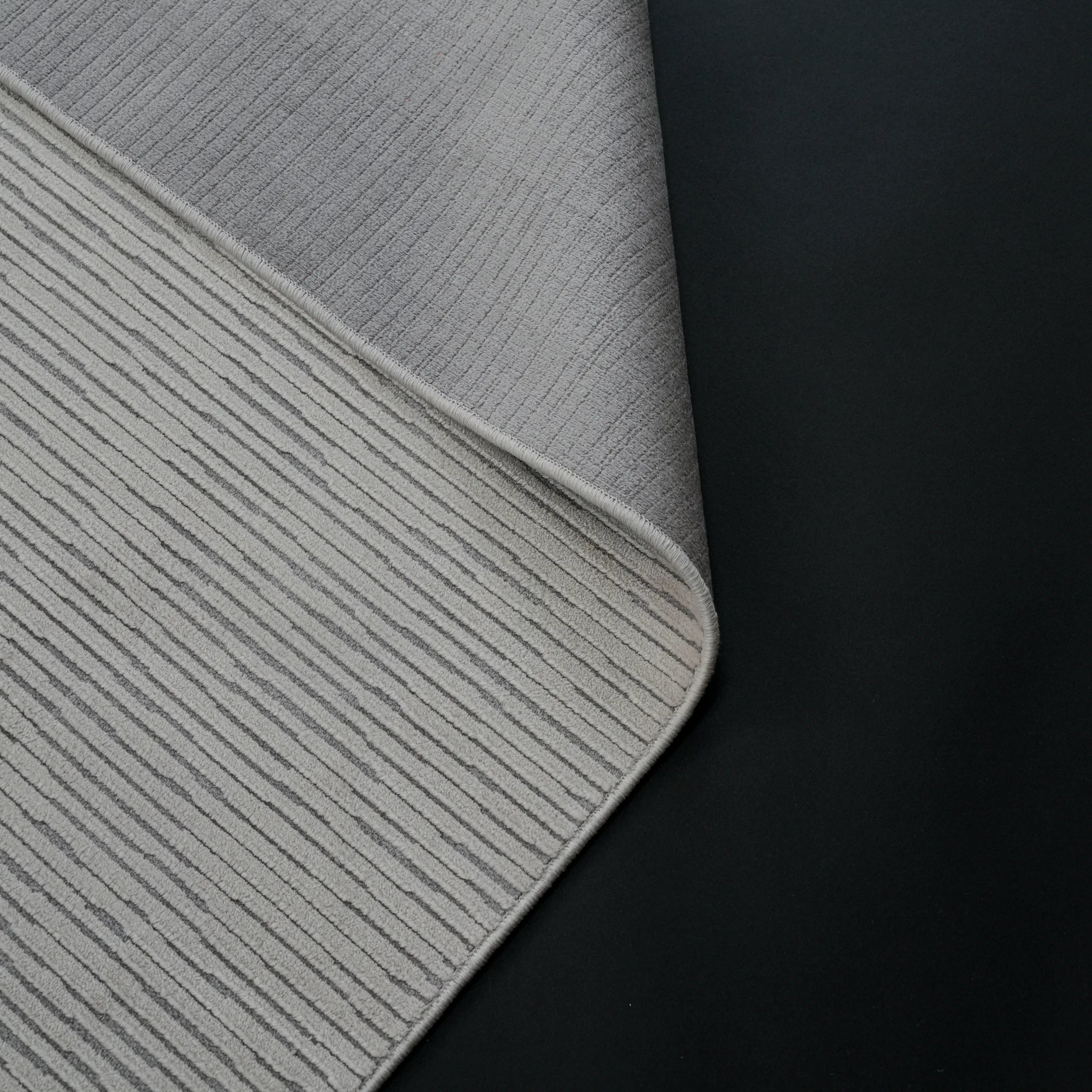 Plain Patterned Cream Viscose Rug