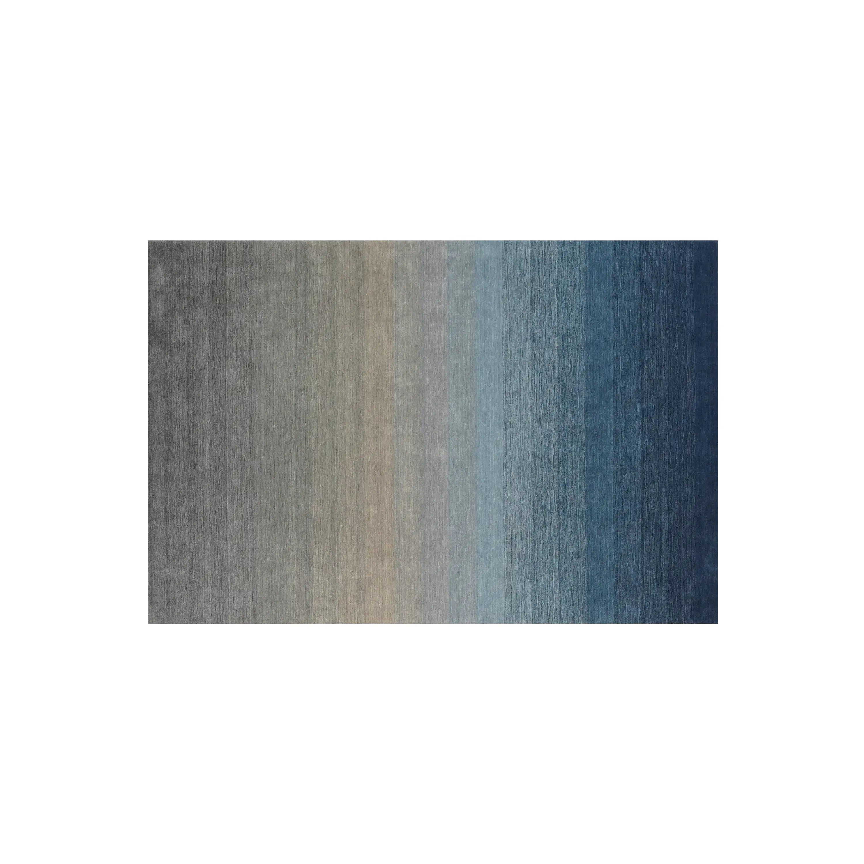 Plain Patterned Navy Wool Loom Woven Rug