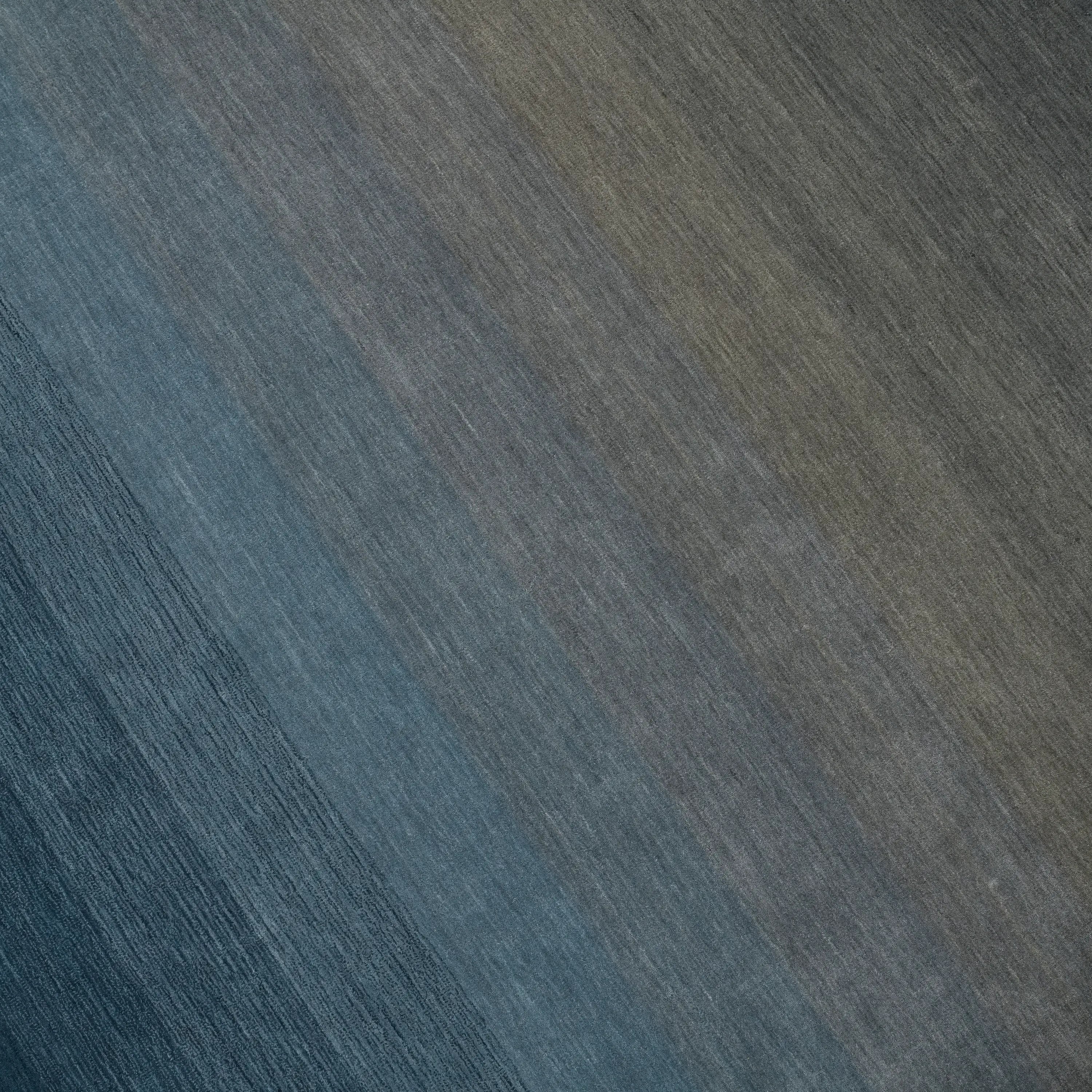 Plain Patterned Navy Wool Loom Woven Rug