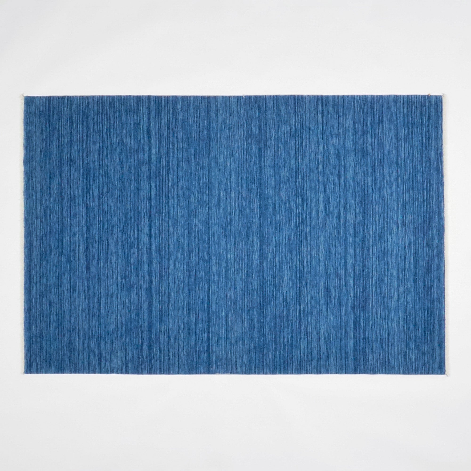 Plain Patterned Blue Wool Carpet