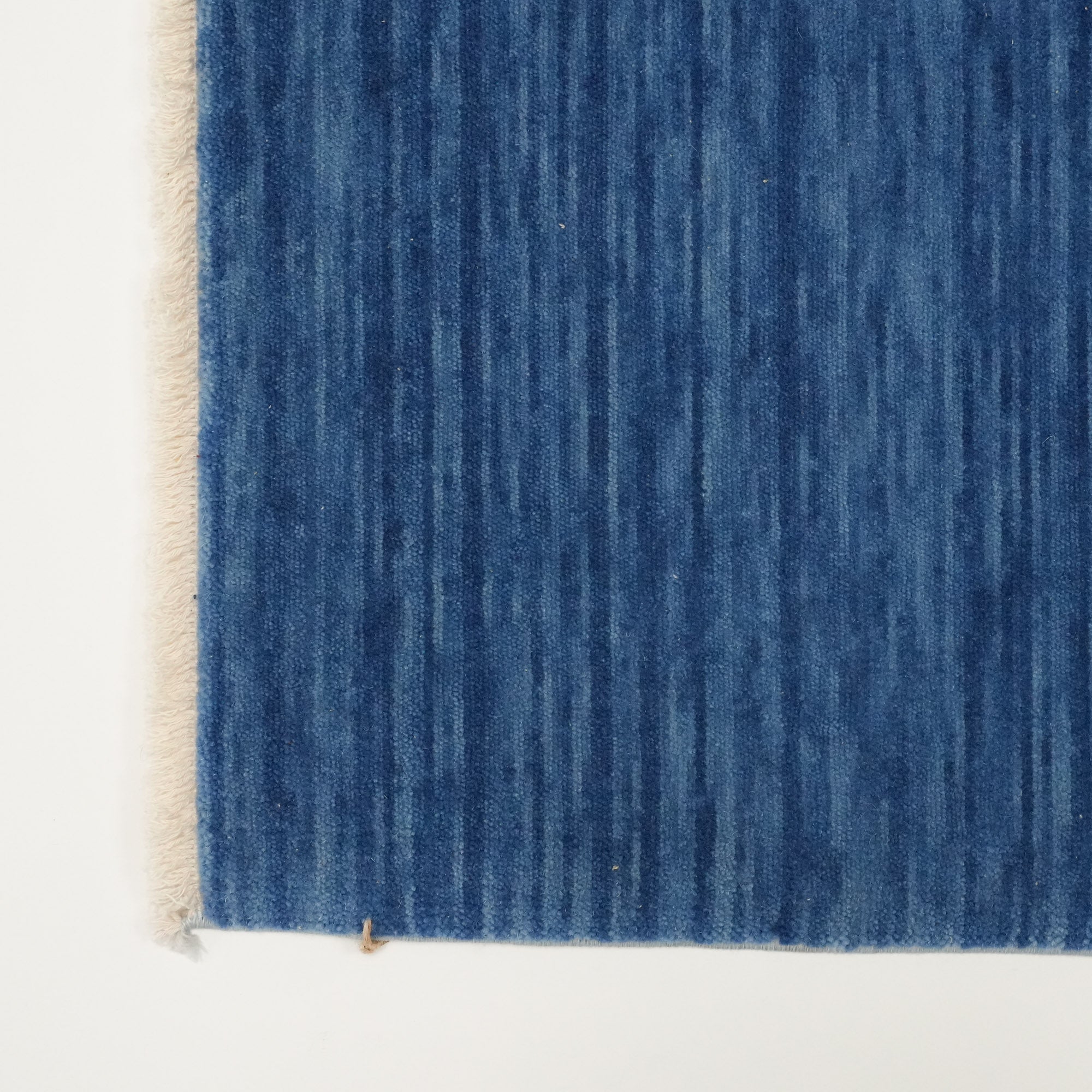 Plain Patterned Blue Wool Carpet