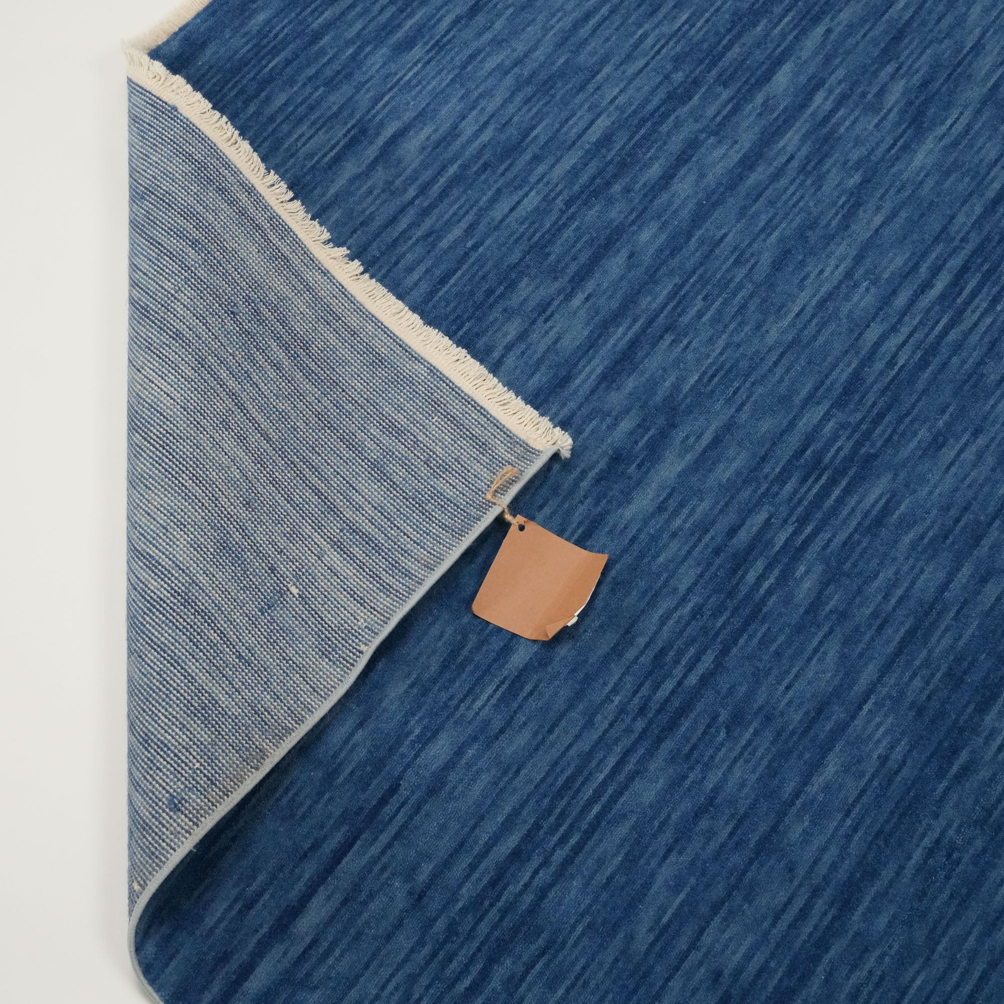 Plain Patterned Blue Wool Carpet