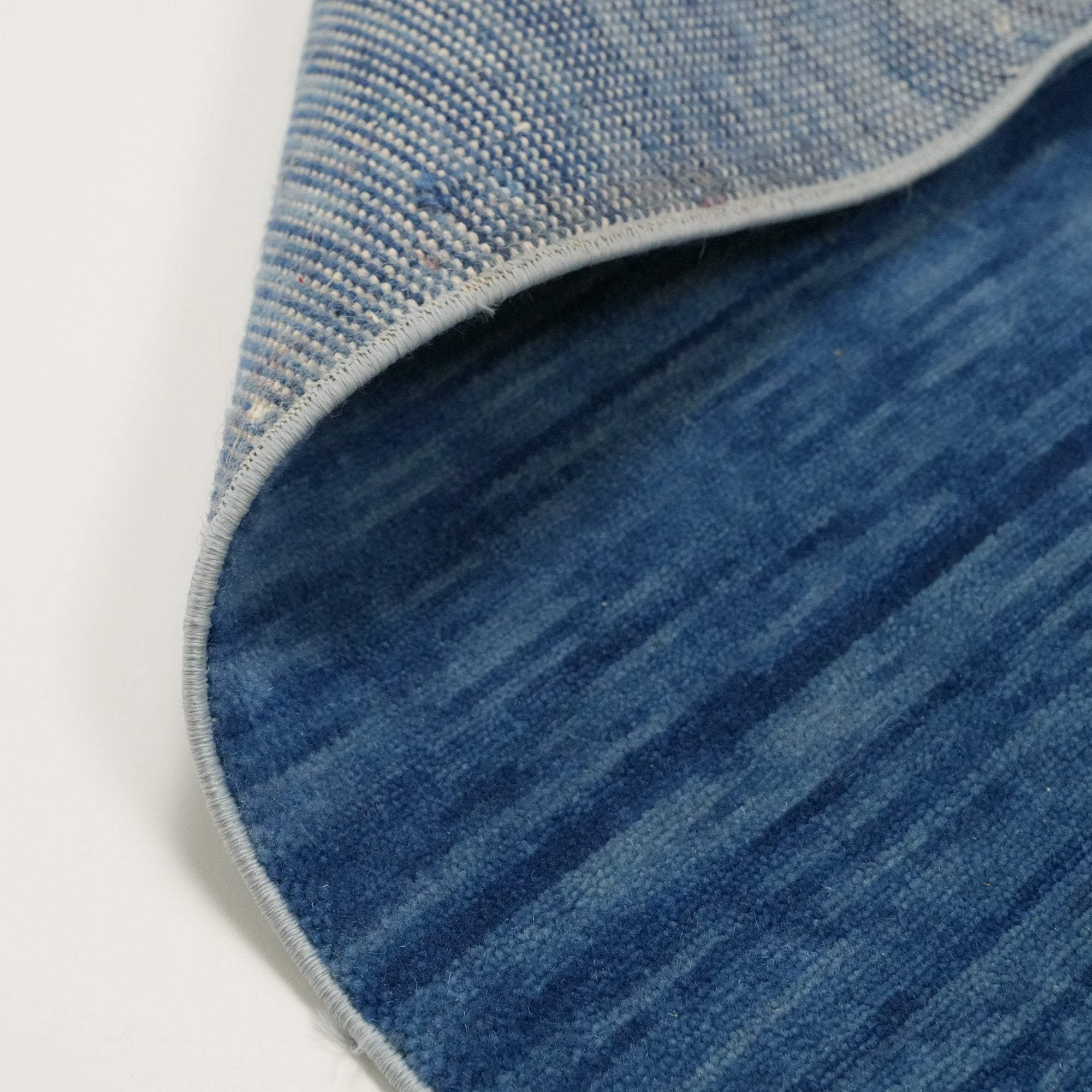 Plain Patterned Blue Wool Carpet