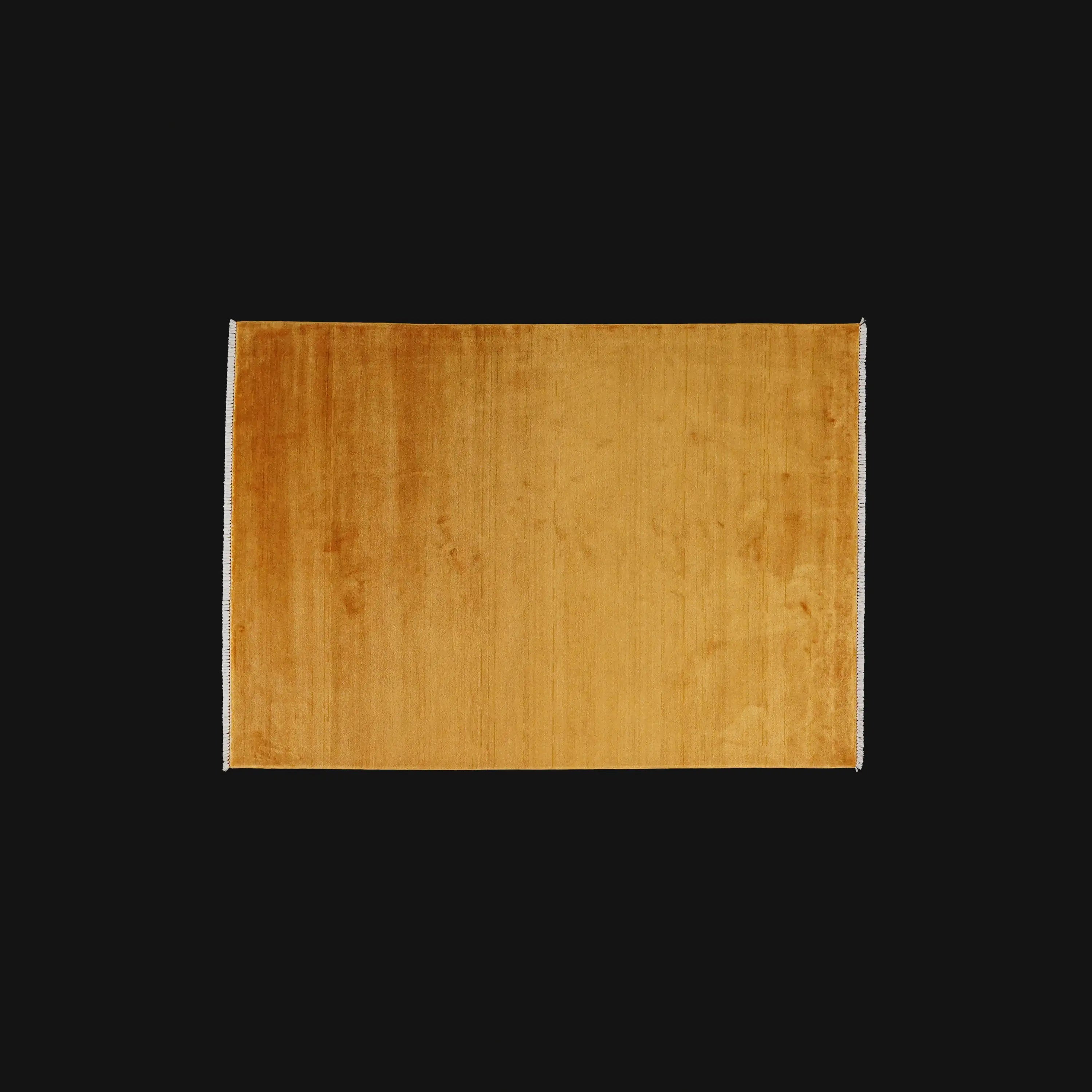 Simple Patterned Yellow Viscose Rug