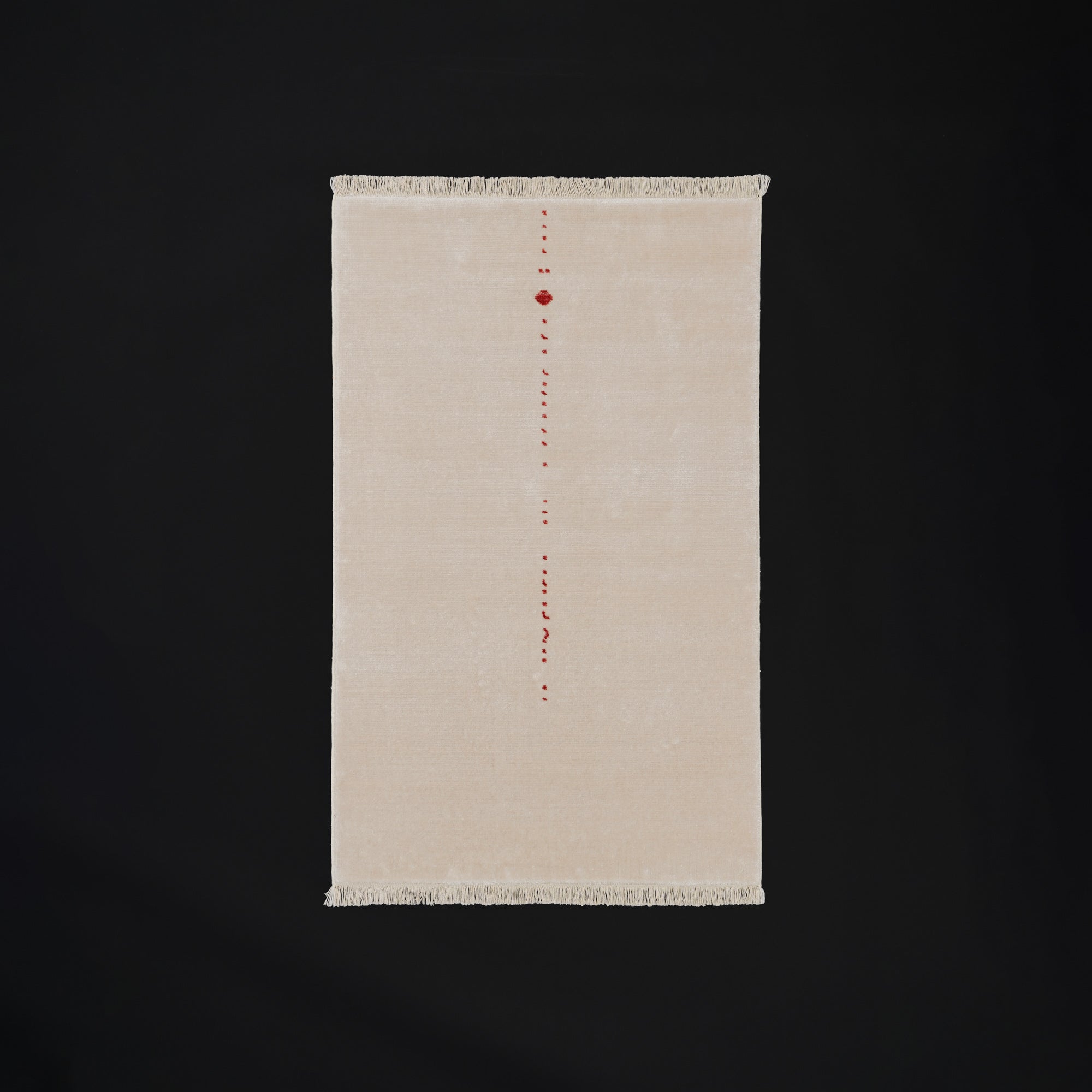 Plain Patterned Tencel White Loom Woven Prayer Rug Rug