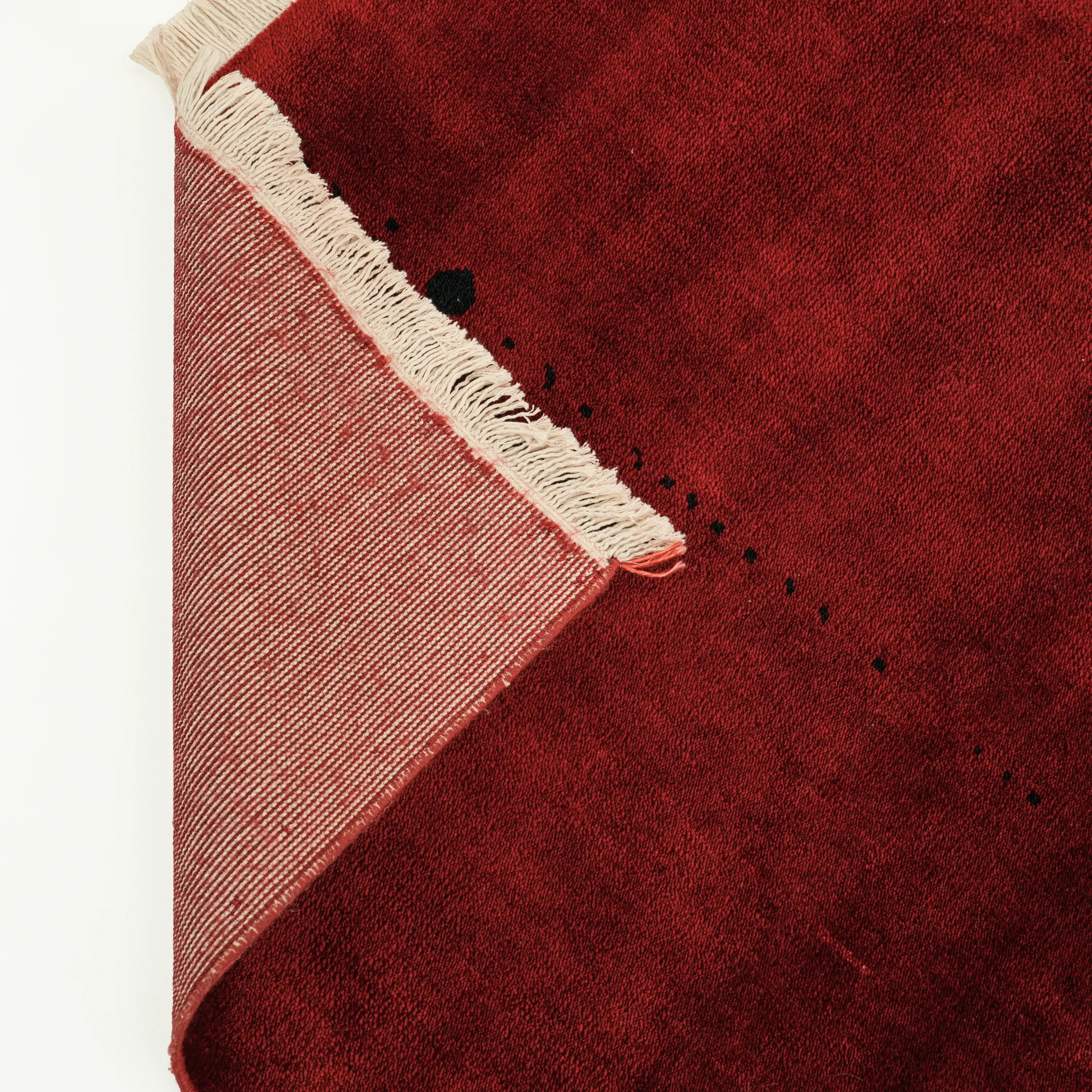 Sade Desenli Tencel Kırmızı Tezgah Dokuma Baş Başa Seccade