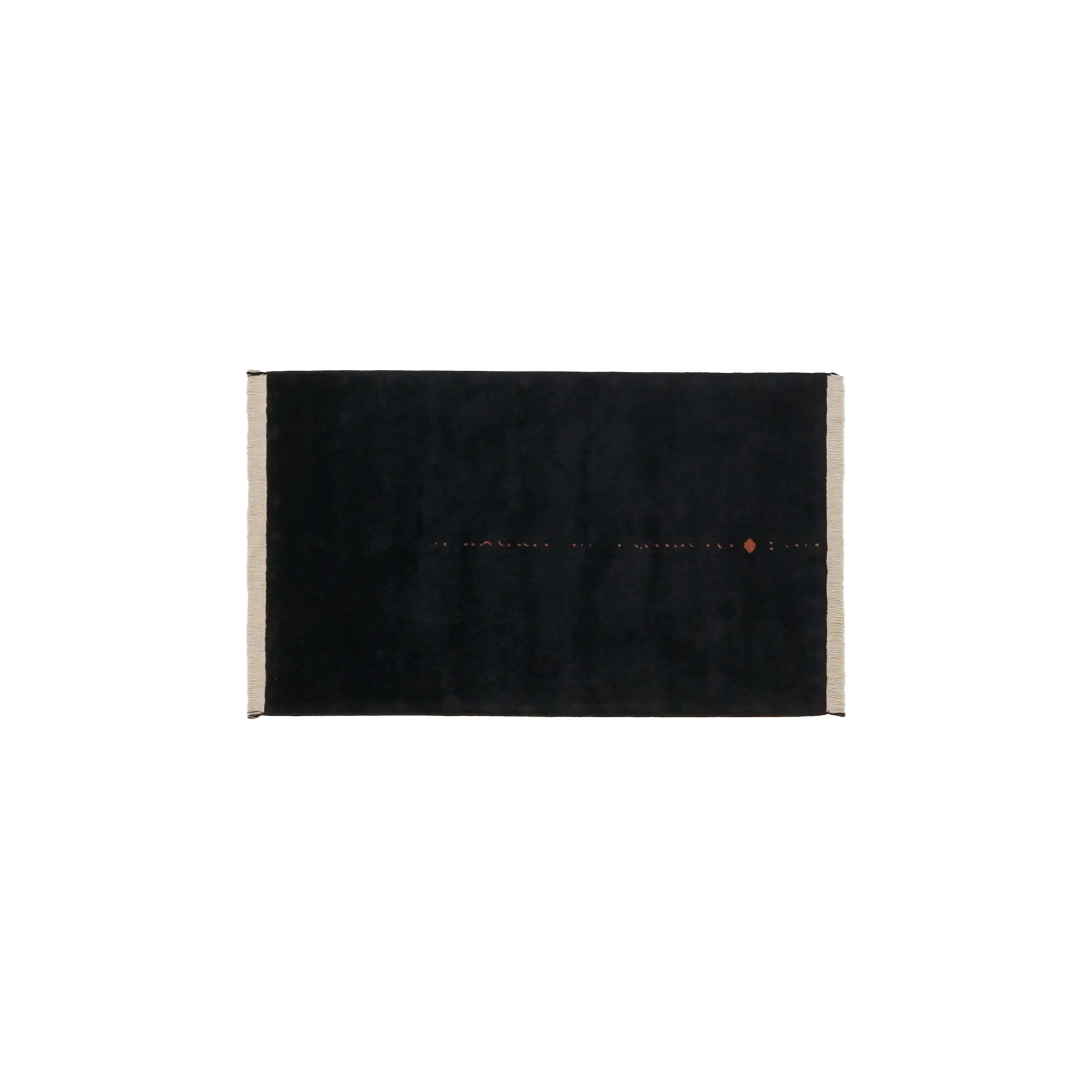 Plain Patterned Tencel Black Loom Woven Prayer Rug Rug