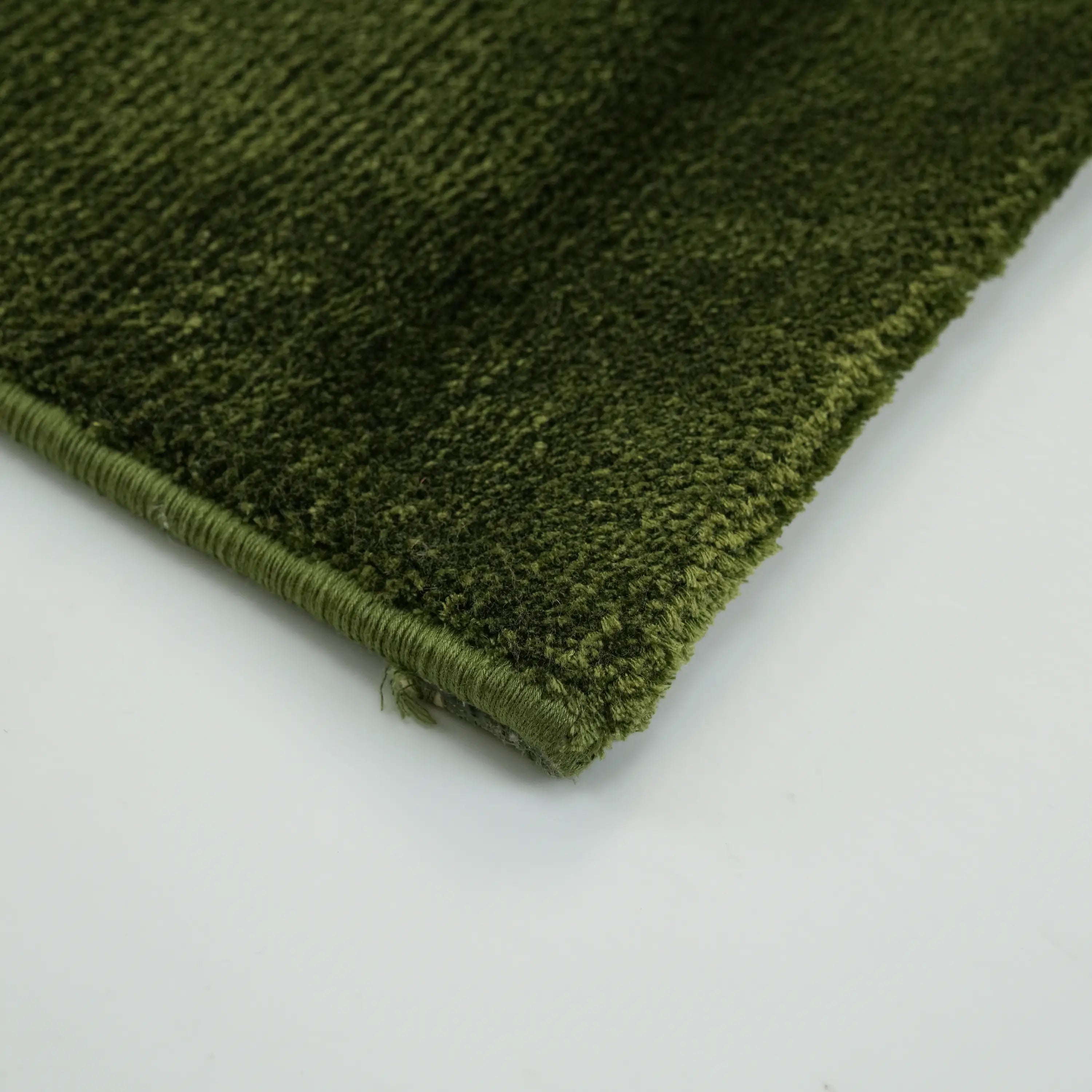 Plain Patterned Green Viscose Rug