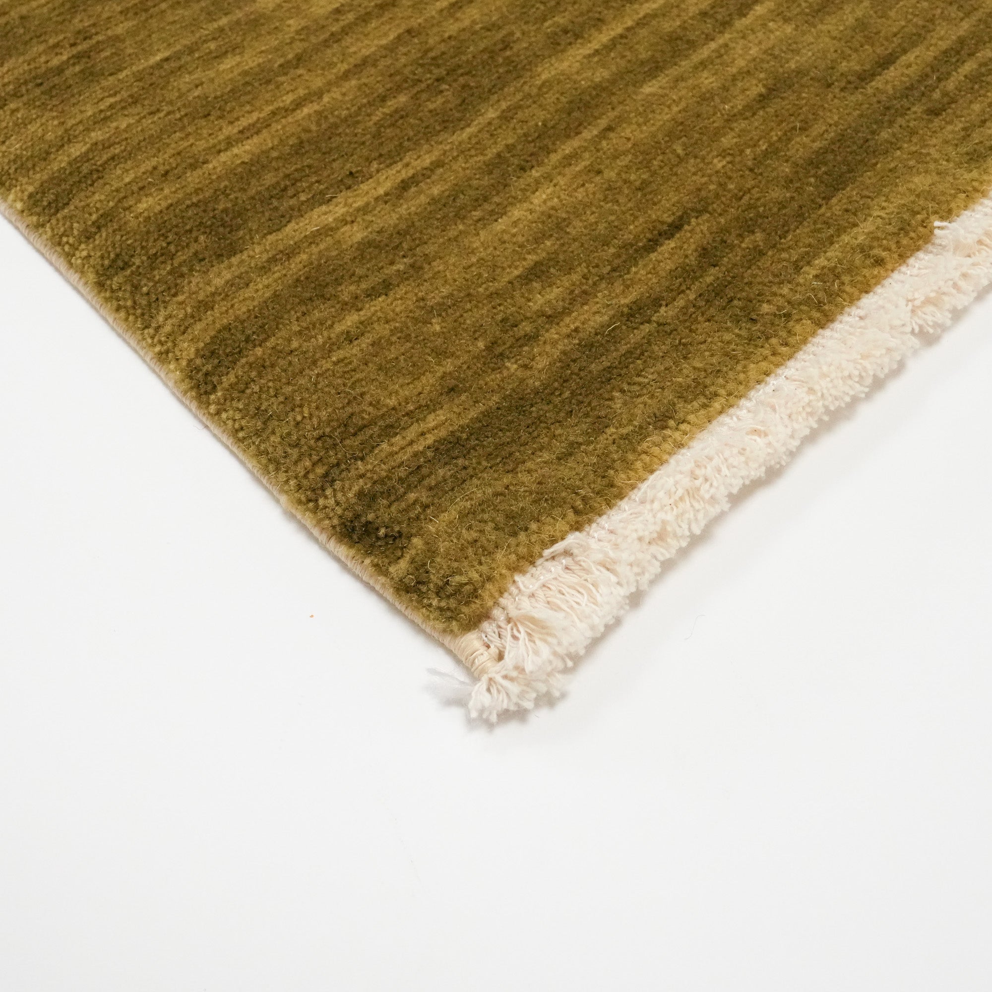 Plain Patterned Green Wool Carpet