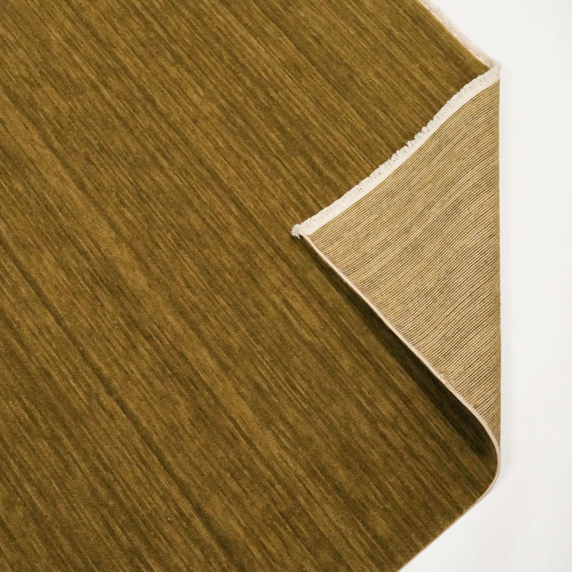 Plain Patterned Green Wool Carpet