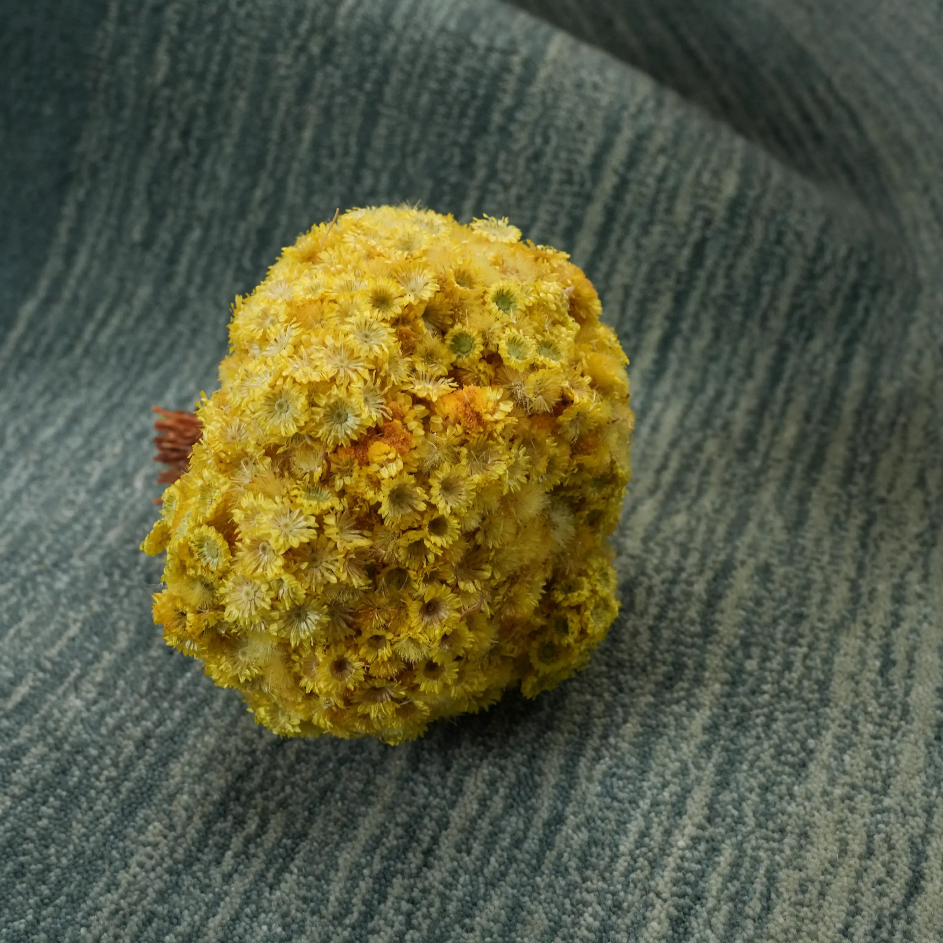 Simple Patterned Green Wool Loom Woven Rug