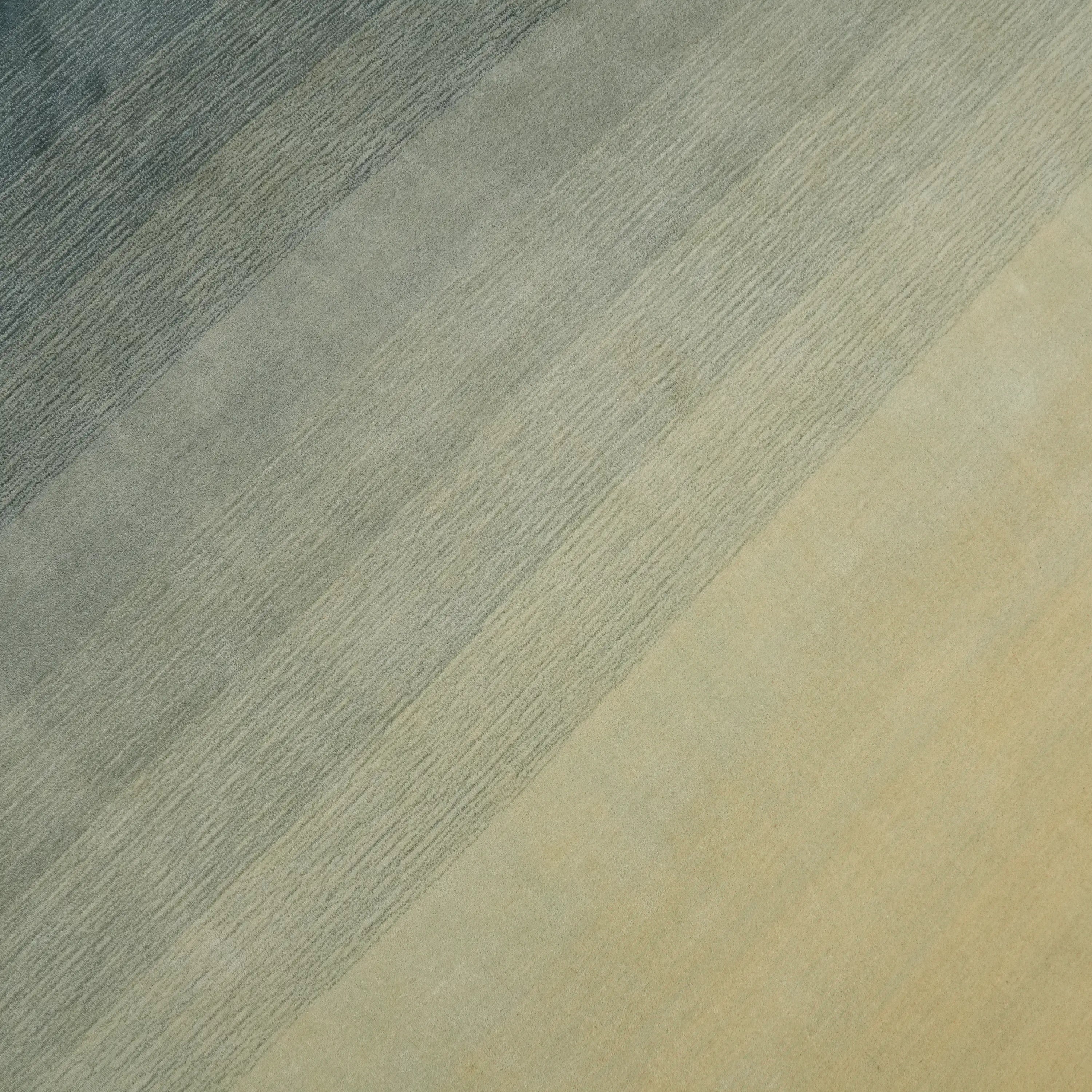 Simple Patterned Green Wool Loom Woven Rug