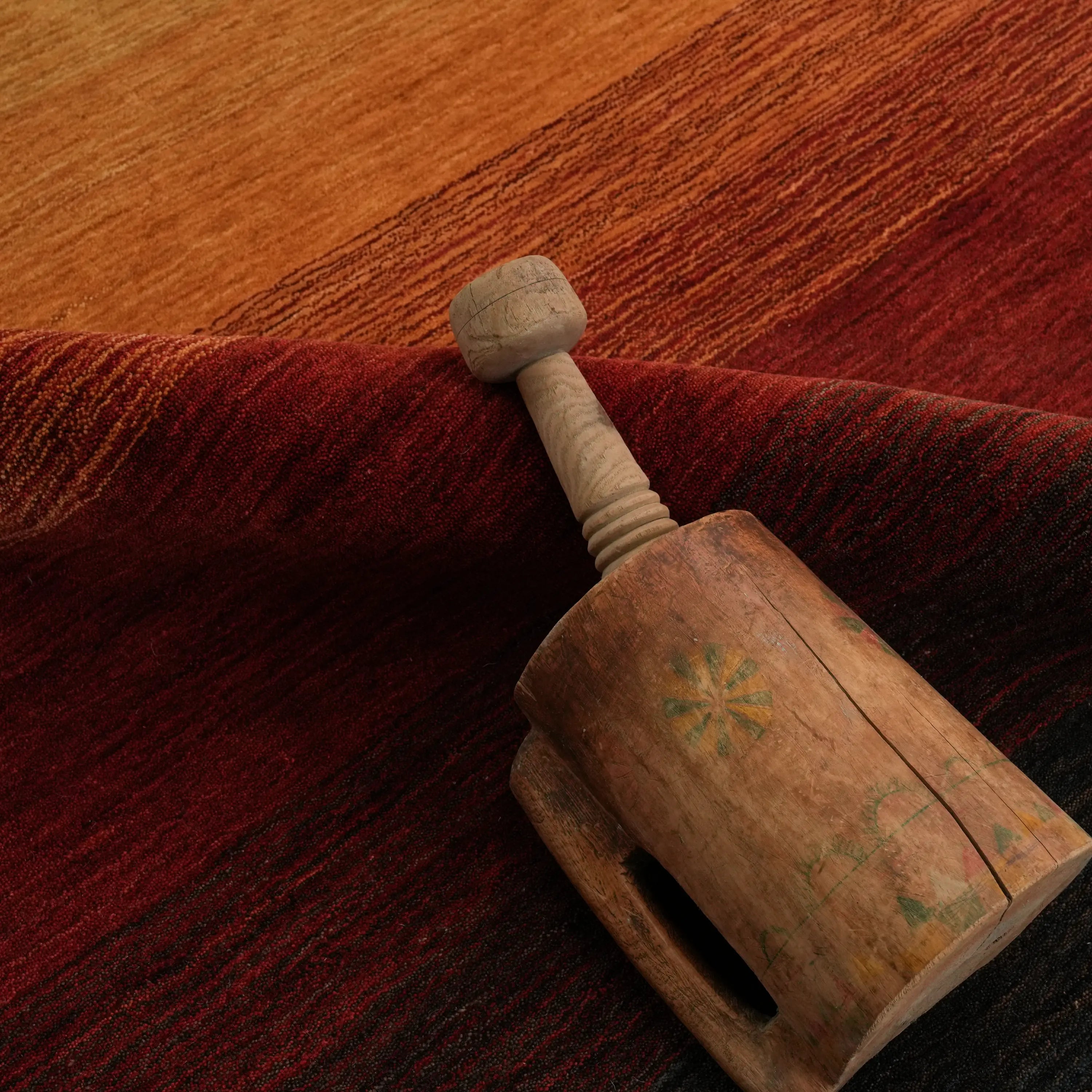 Plain Patterned Wool Terra Loom Woven Rug