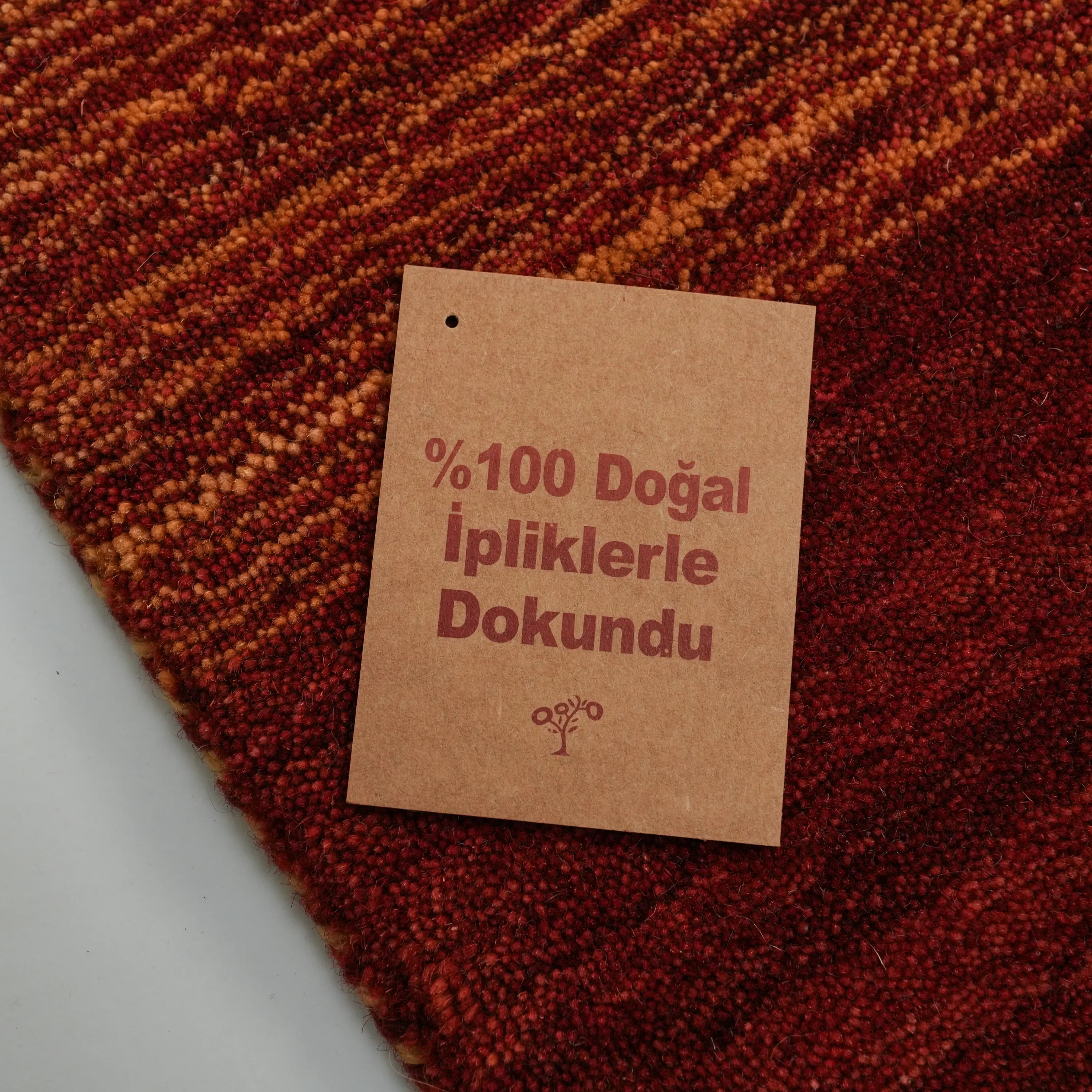 Plain Patterned Wool Terra Loom Woven Rug