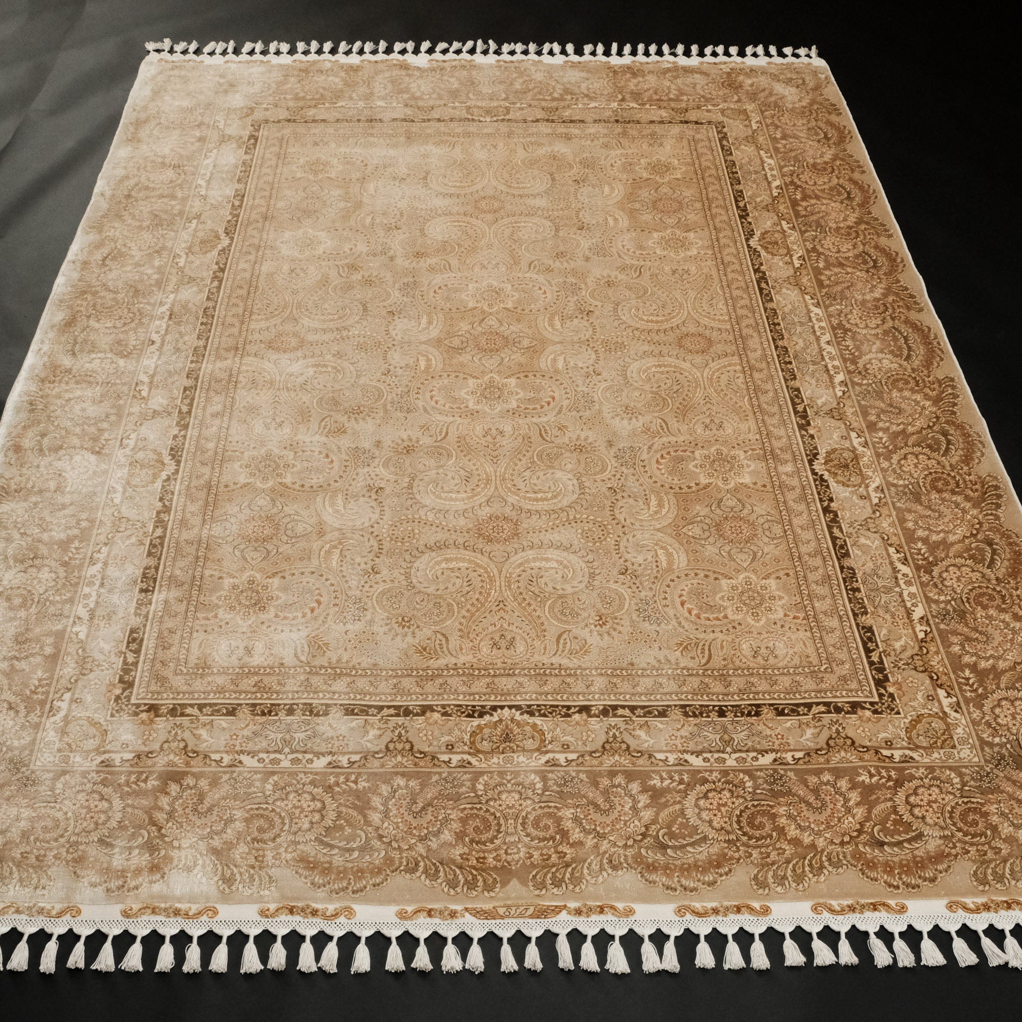 Saf İpek El Dokuma Şal Desenli Modern Klasik Halı