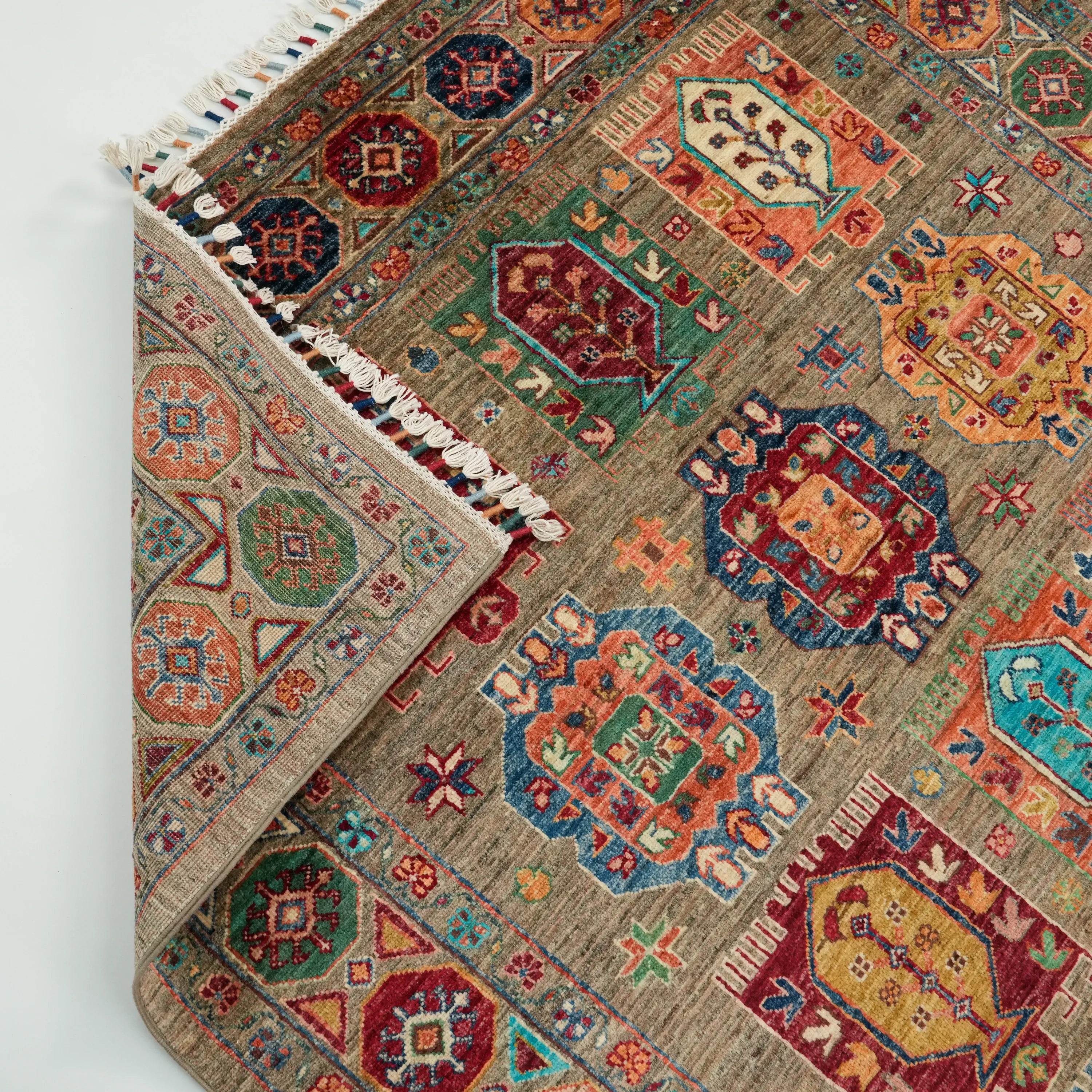 Şahzade Series Handwoven Anatolian Patterned Mink Wool Rug