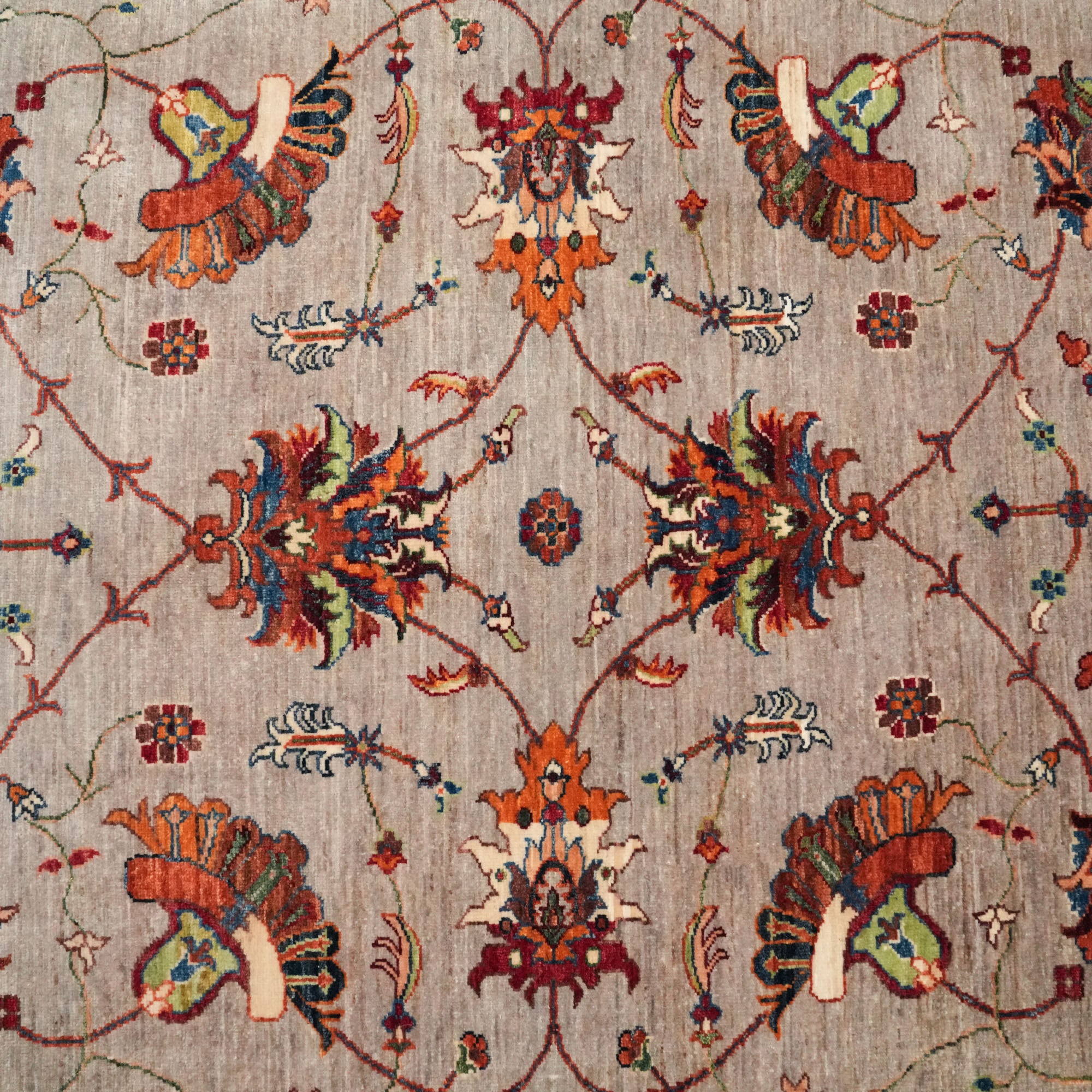 Şahzade Series Handwoven Uşak Patterned Gray Rug