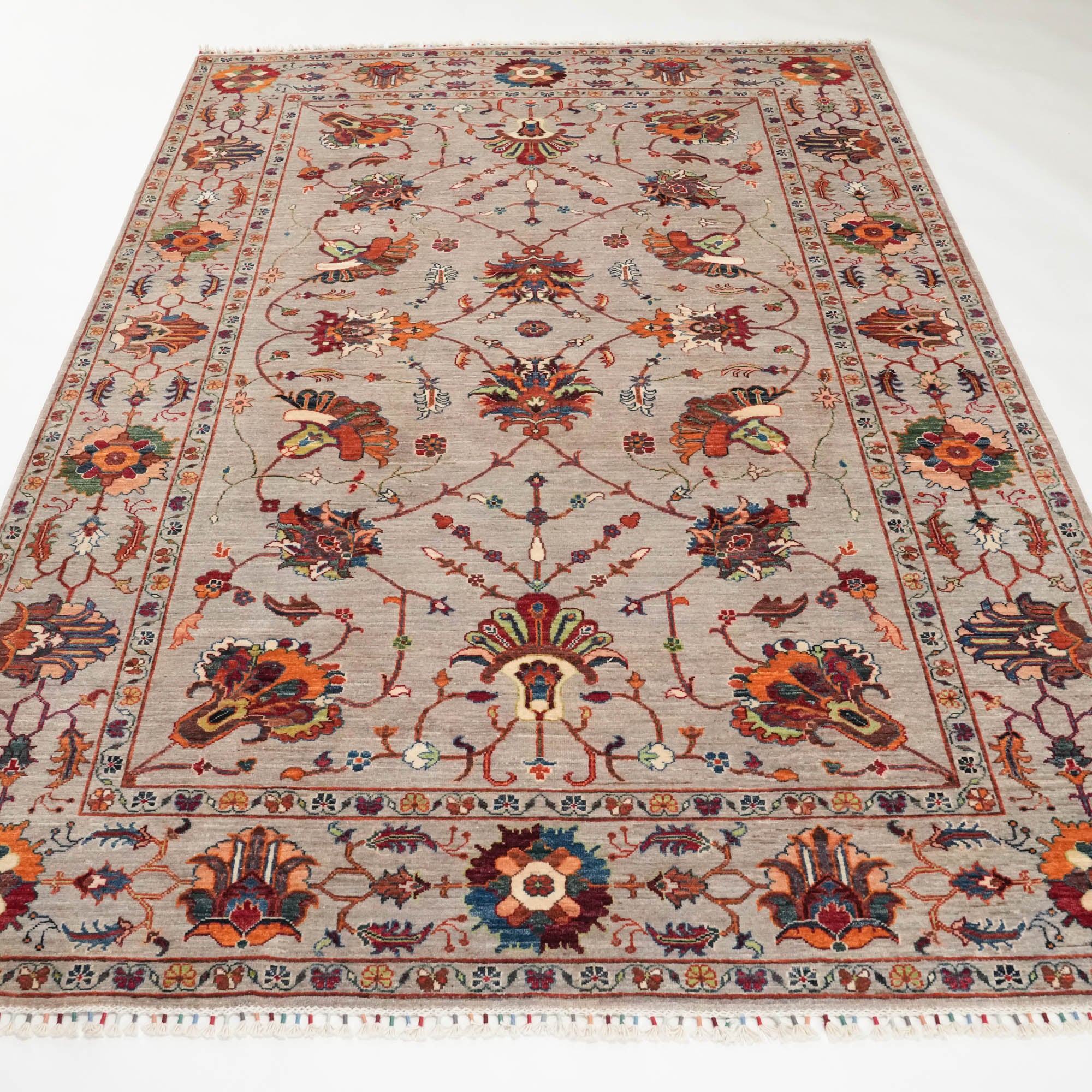 Şahzade Series Handwoven Uşak Patterned Gray Rug