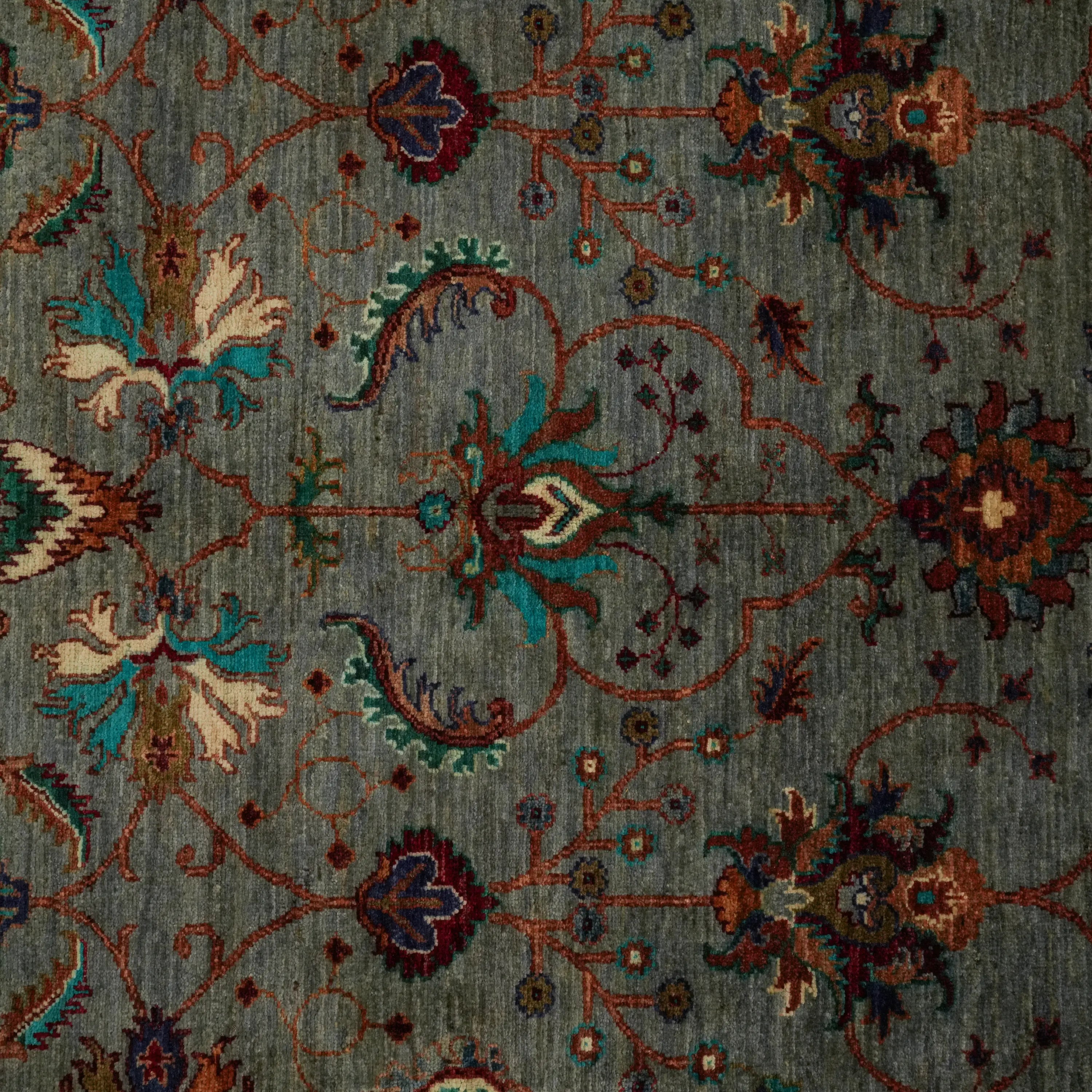 Şahzade Serisi El Dokuma Uşak Desenli Gri Yün Halı