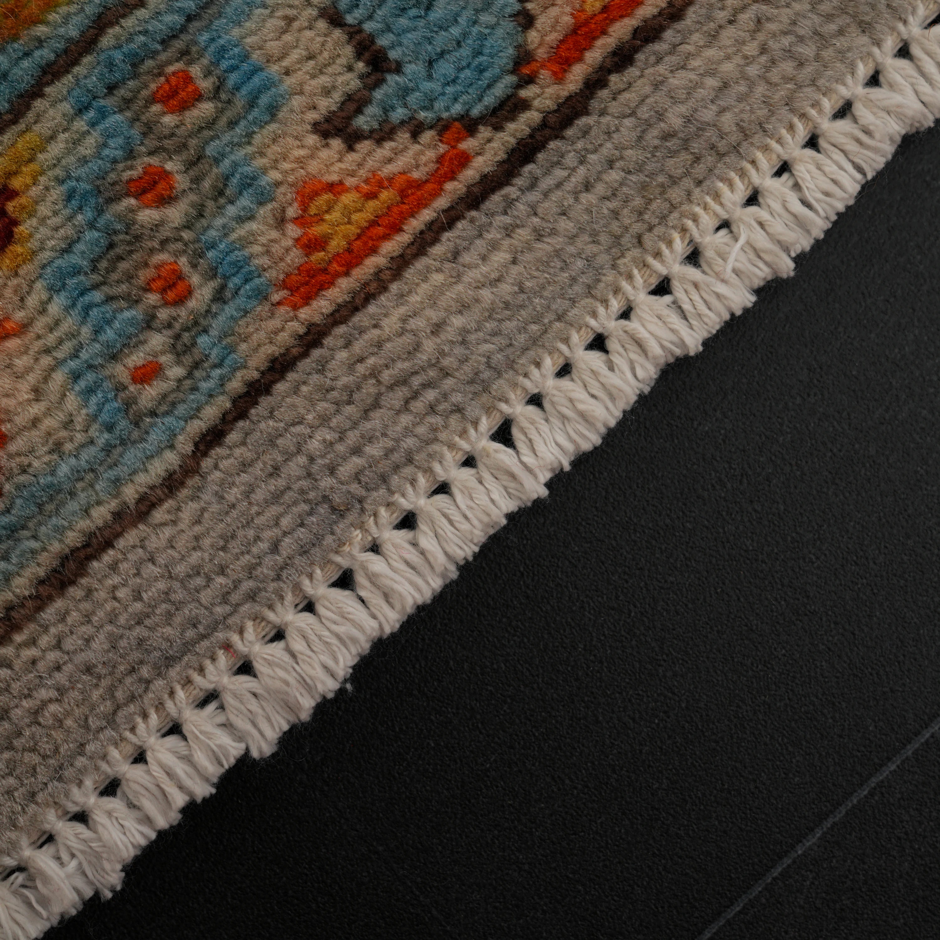 Şahzade Serisi El Dokuma Uşak Desenli Yün Turkuaz Halı