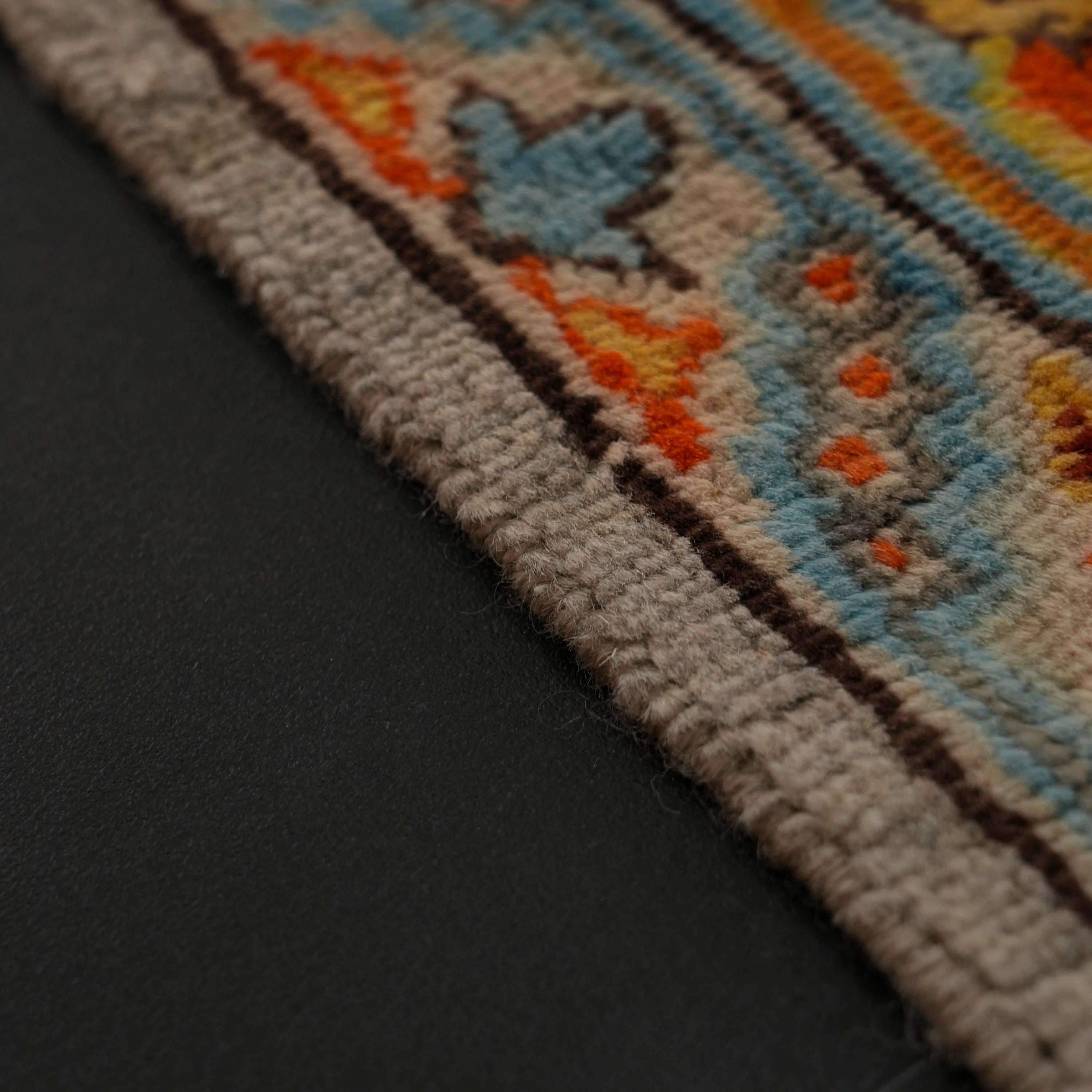 Şahzade Serisi El Dokuma Uşak Desenli Yün Turkuaz Halı