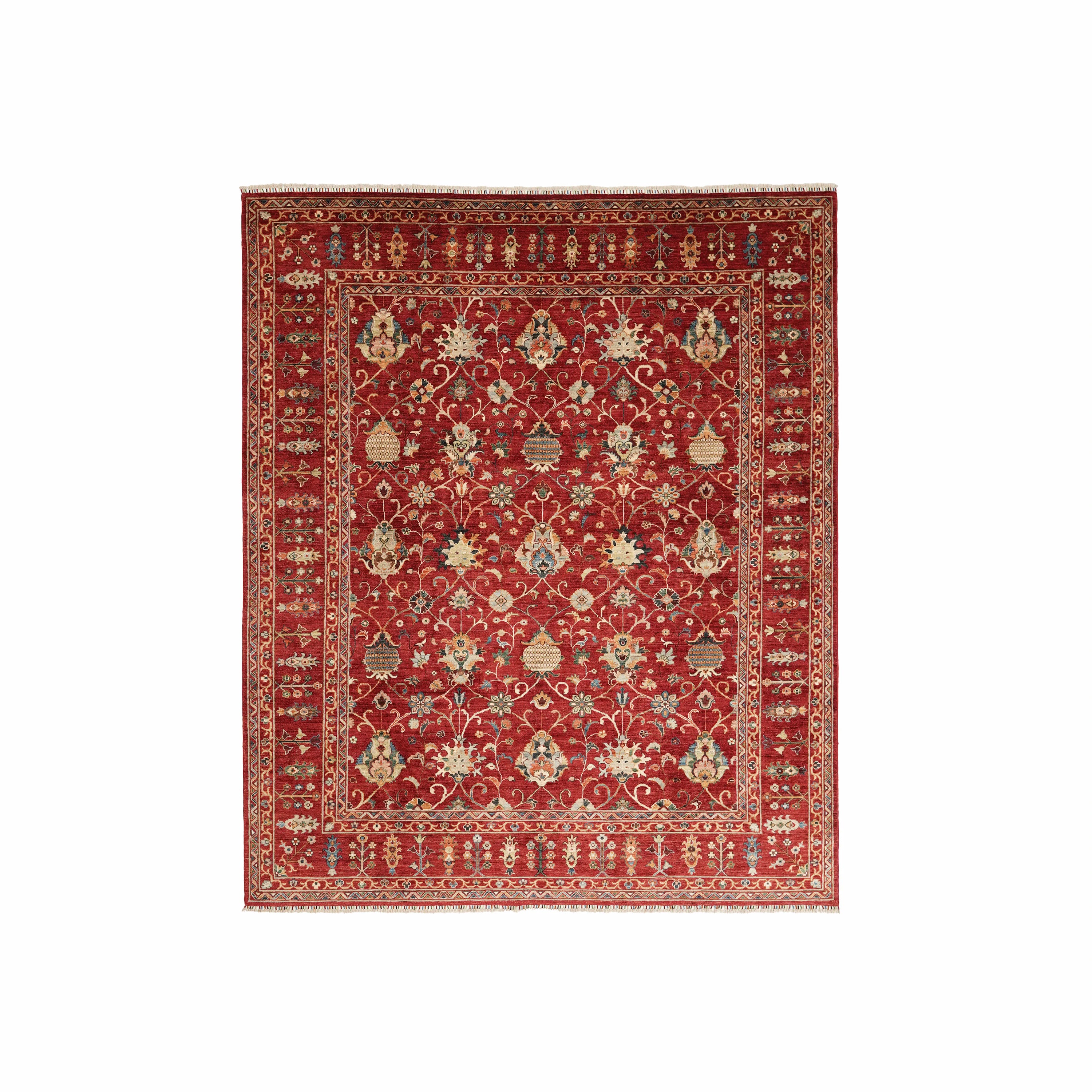 Şahzade Series Handwoven Wool Uşak Pattern Red Rug