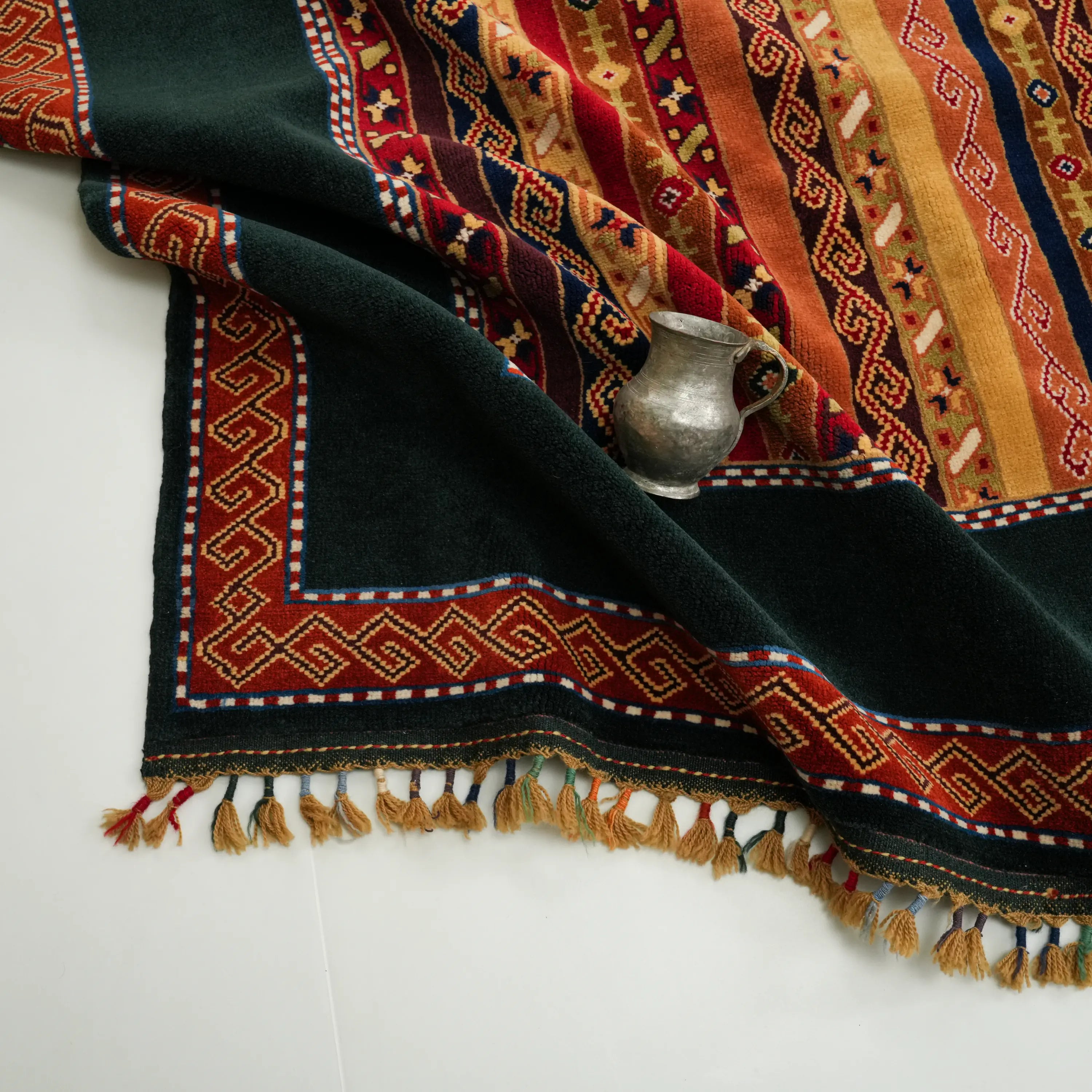 Anadolu Şal Serisi Sivas Zara Desenli El Dokuma Rengarenk Yün Halı