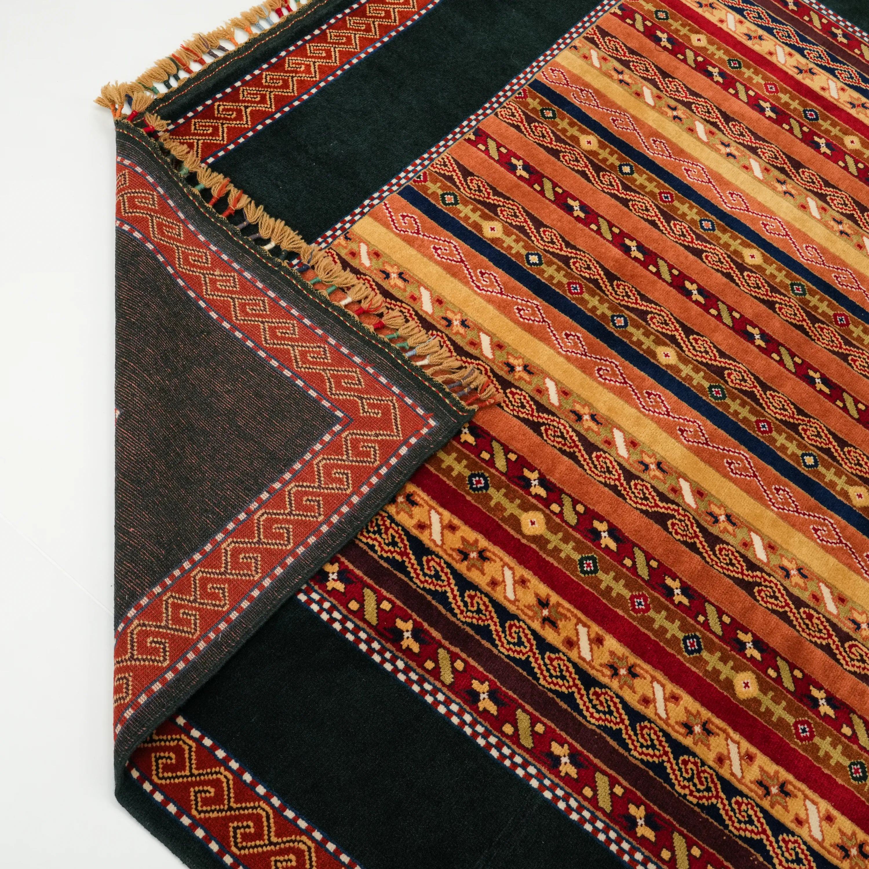 Anadolu Şal Serisi Sivas Zara Desenli El Dokuma Rengarenk Yün Halı