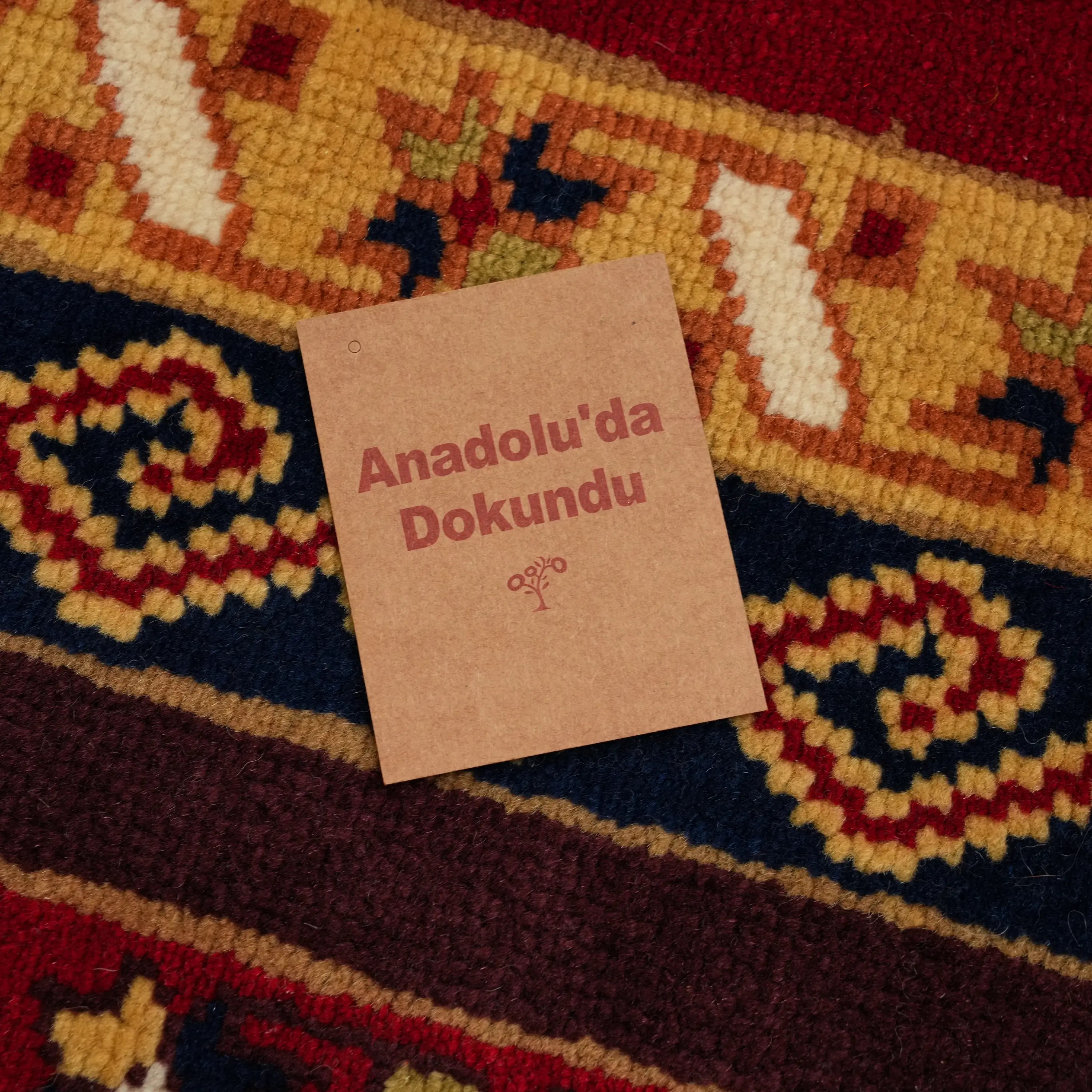 Anadolu Şal Serisi Sivas Zara Desenli El Dokuma Rengarenk Yün Halı