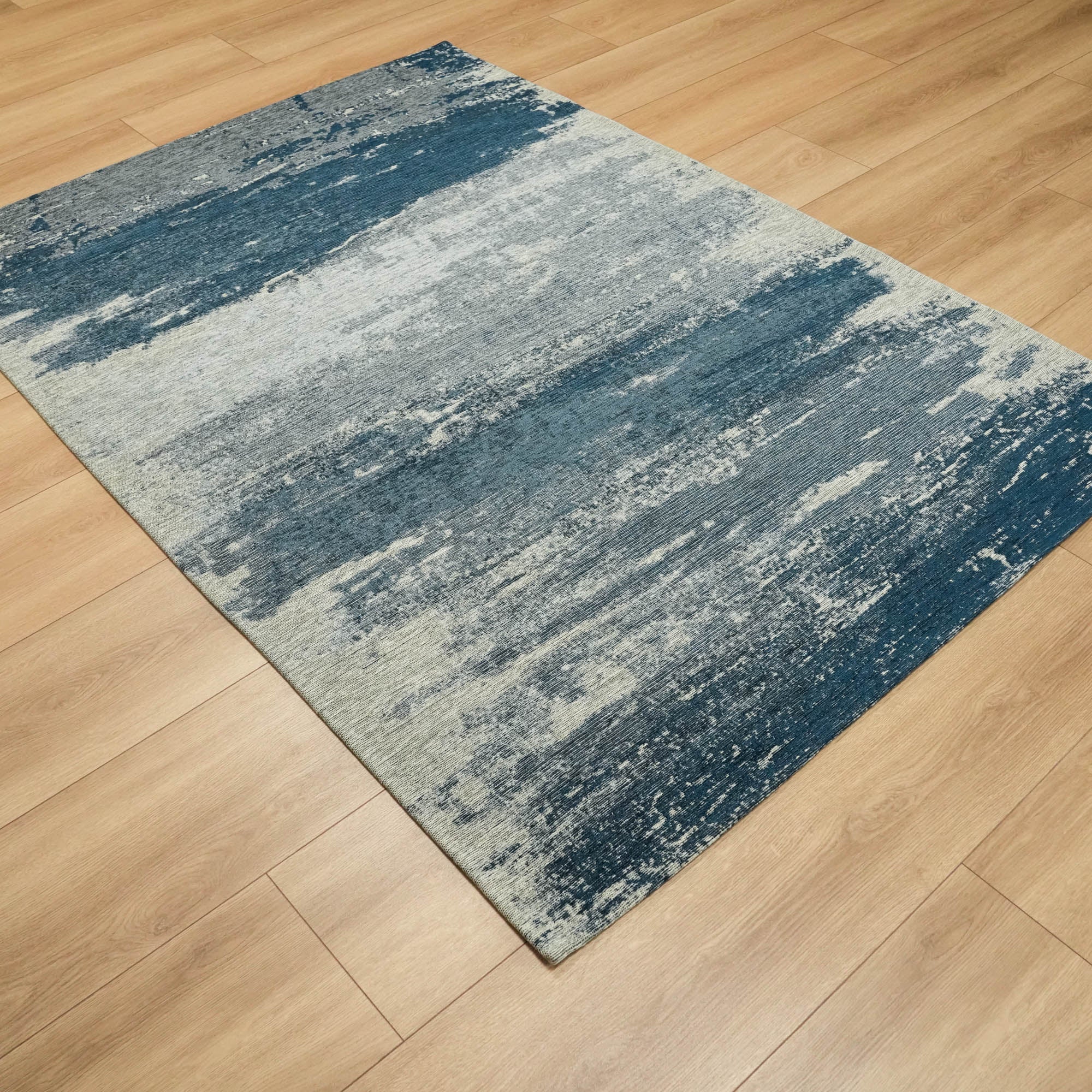 Smart Series Abstract Patterned Blue Acrylic Carpet