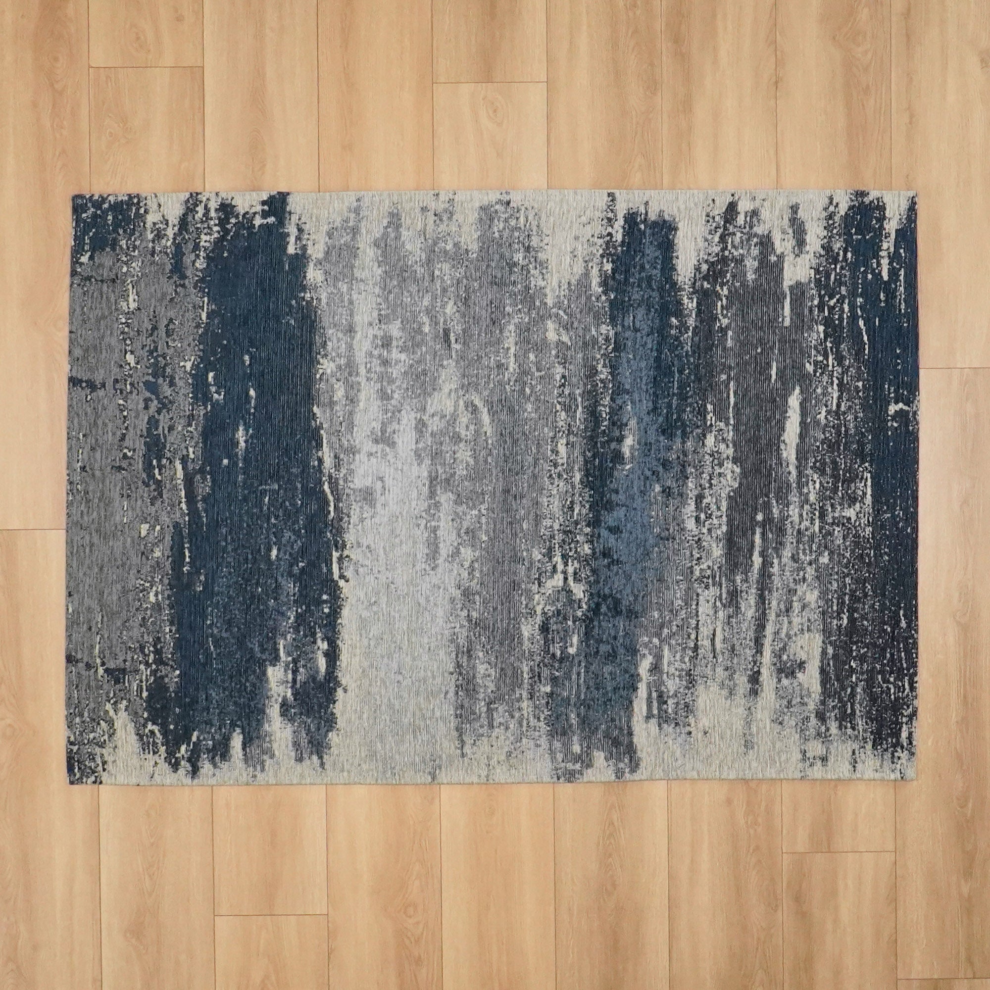 Smart Series Abstract Patterned Blue Acrylic Carpet