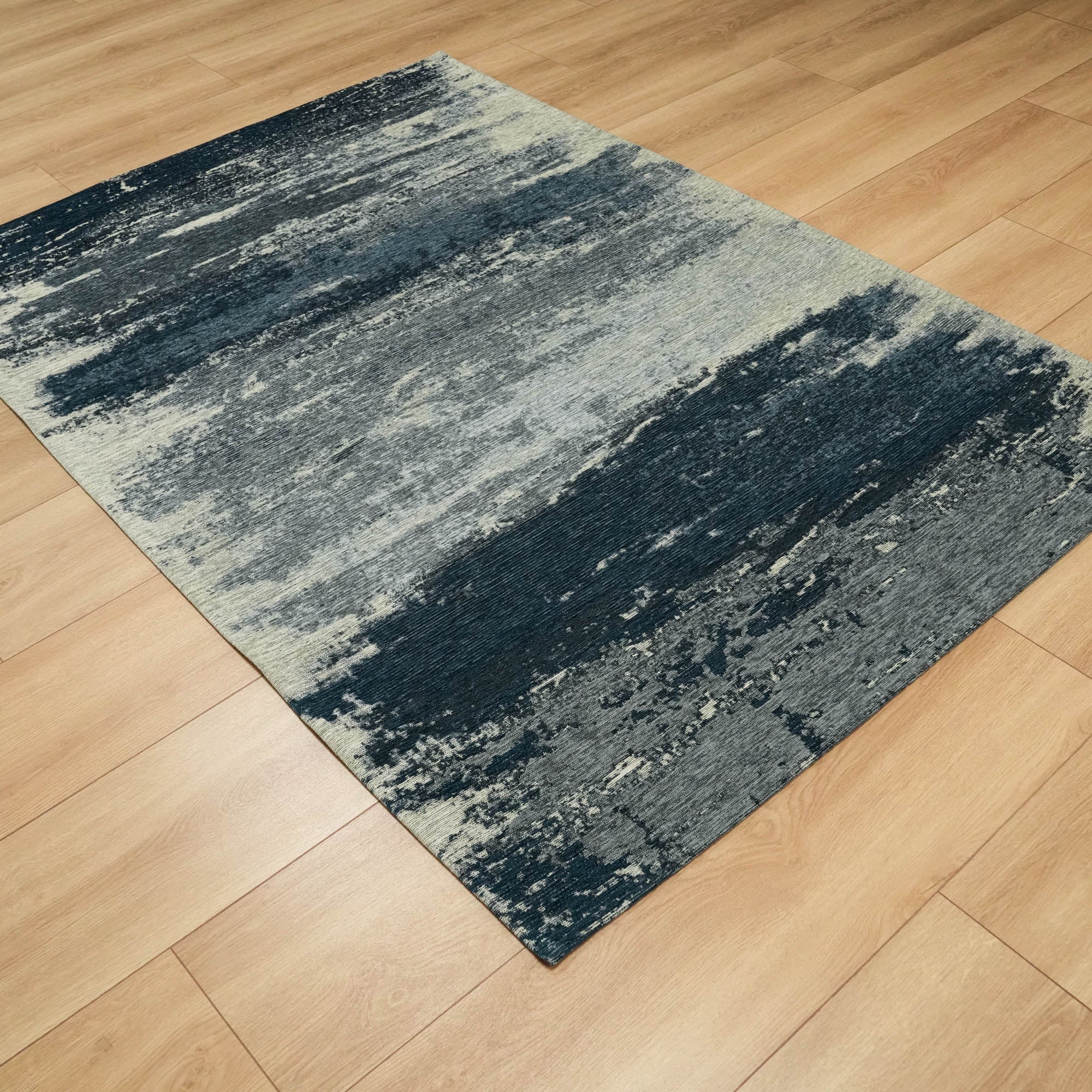 Smart Series Abstract Patterned Blue Acrylic Carpet