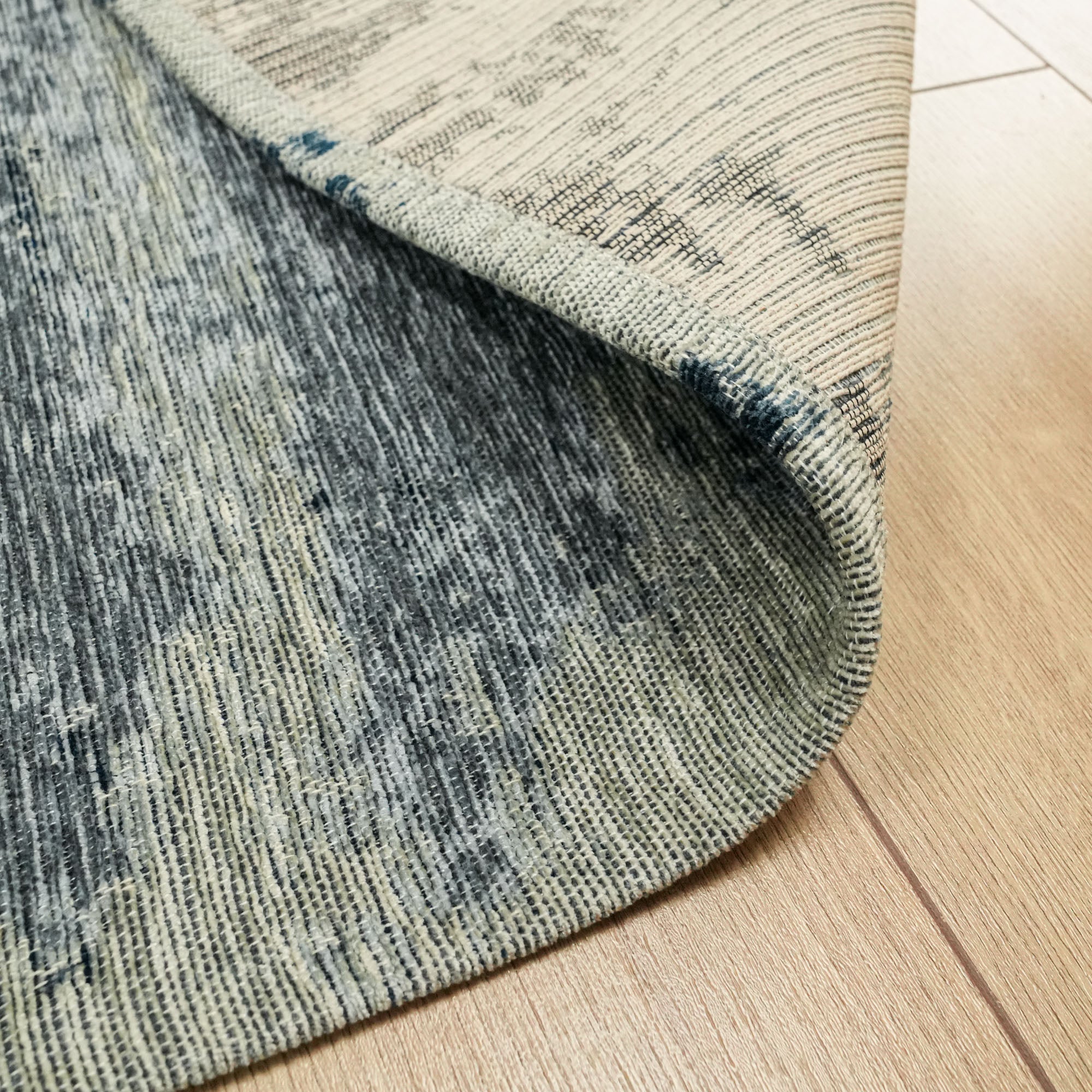 Smart Series Abstract Patterned Blue Acrylic Carpet