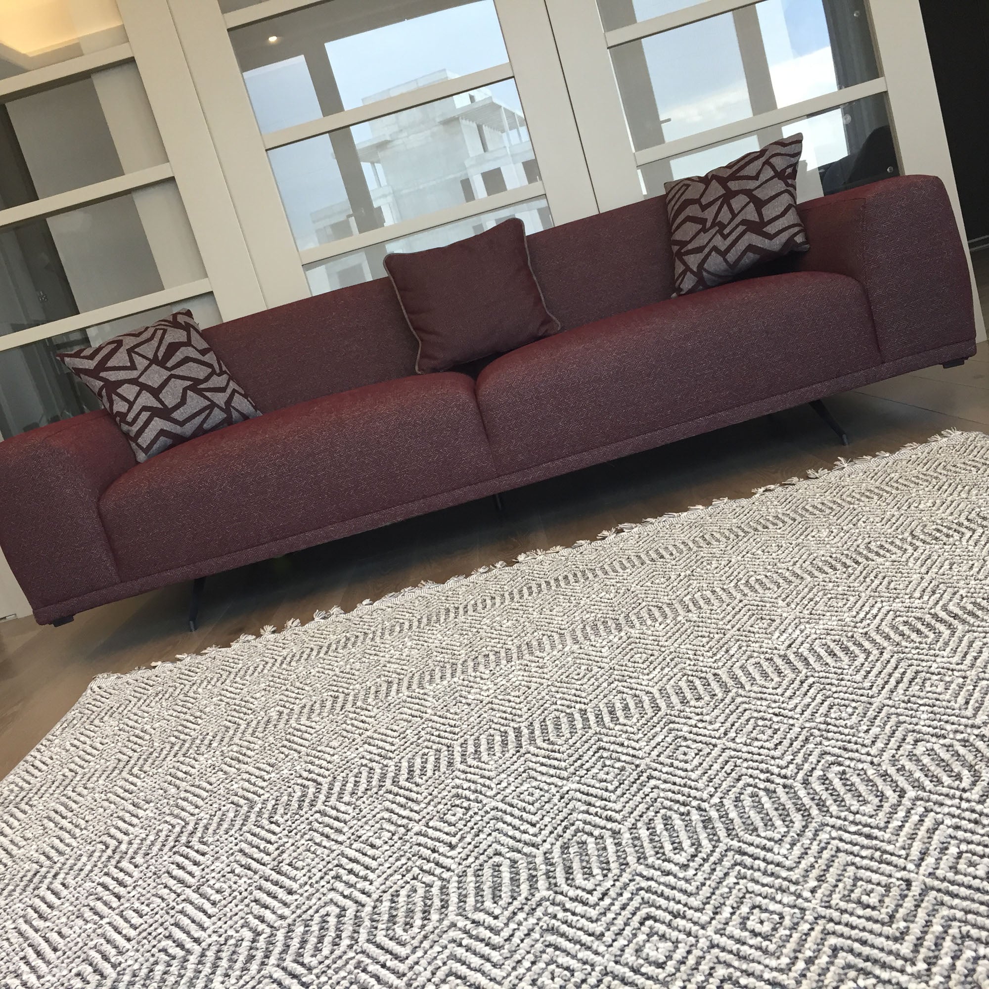 Soho Serisi İskandinav Desenli Gri Mutfak Halısı