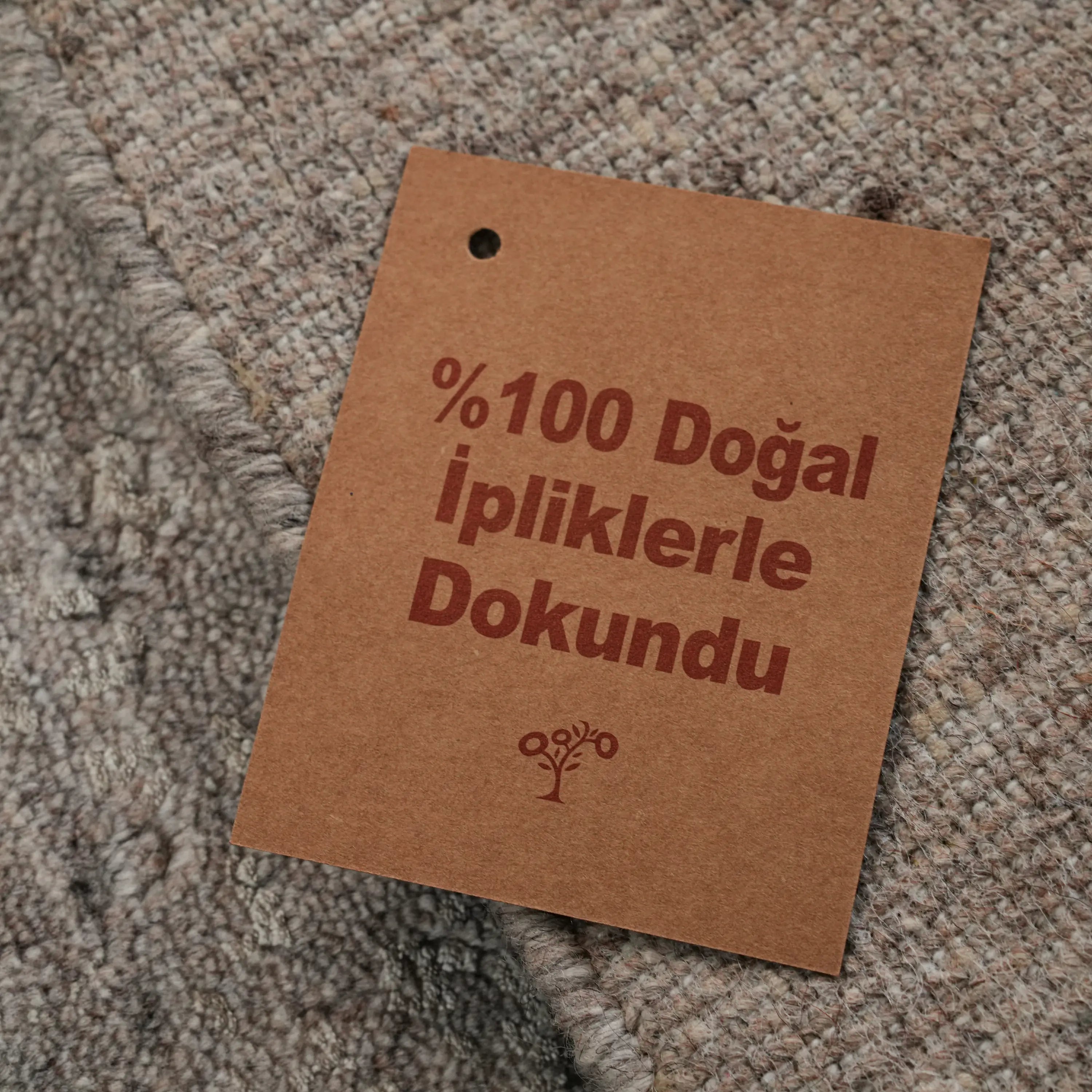 Soyut Desenli Gri Tezgah Dokuma Halı