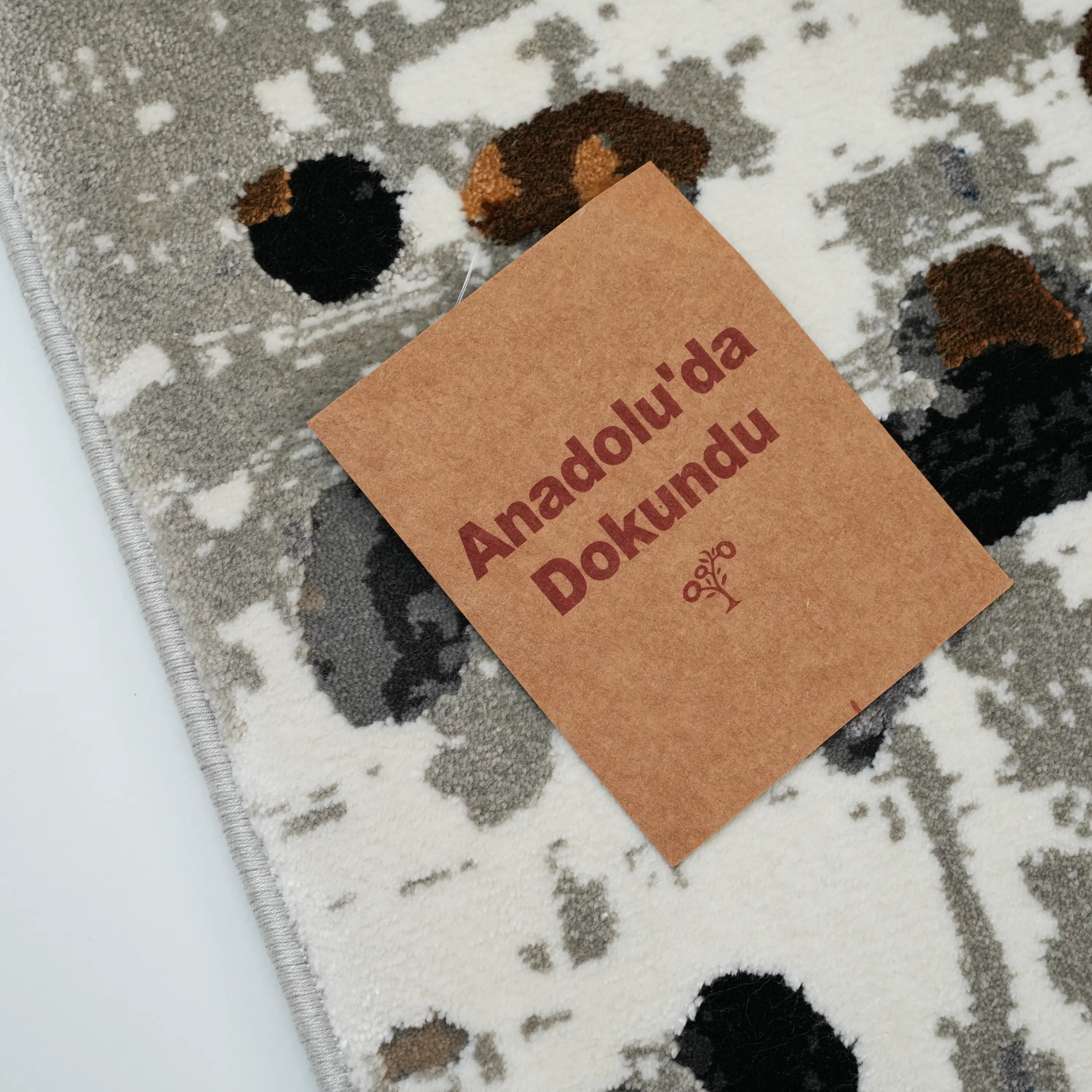 Abstract Patterned Gray Viscose Rug