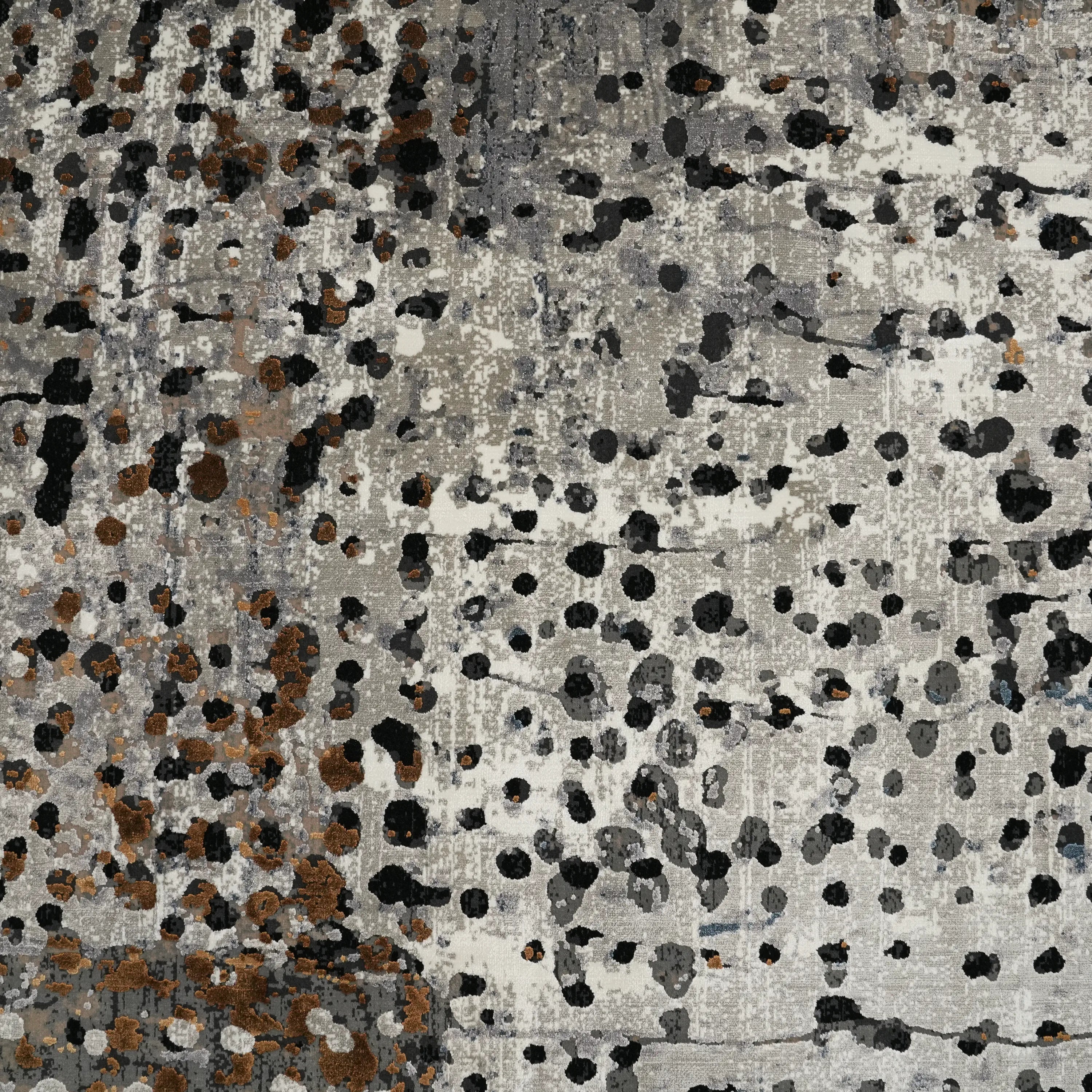 Abstract Patterned Gray Viscose Rug