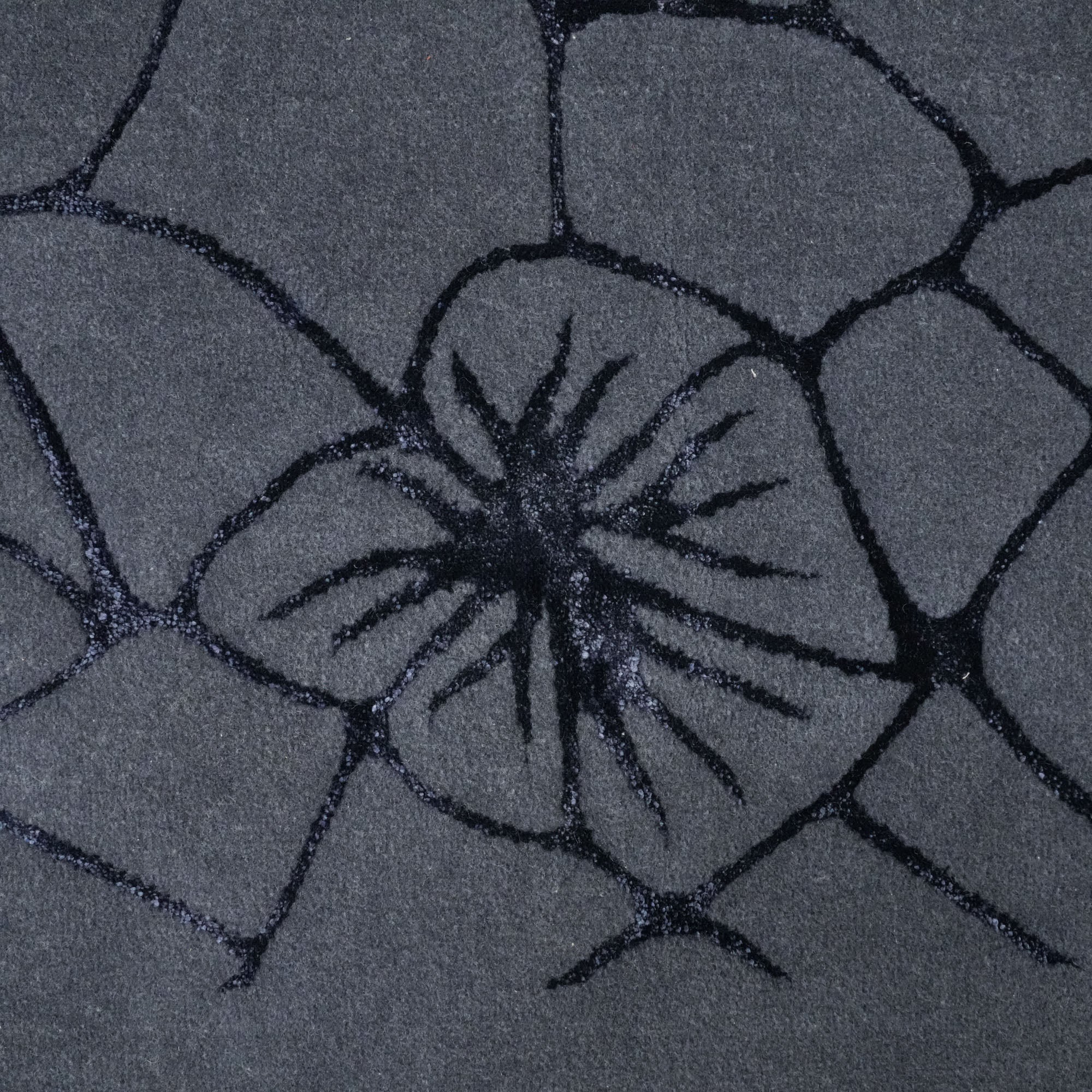 Abstract Patterned Gray Wool Rug