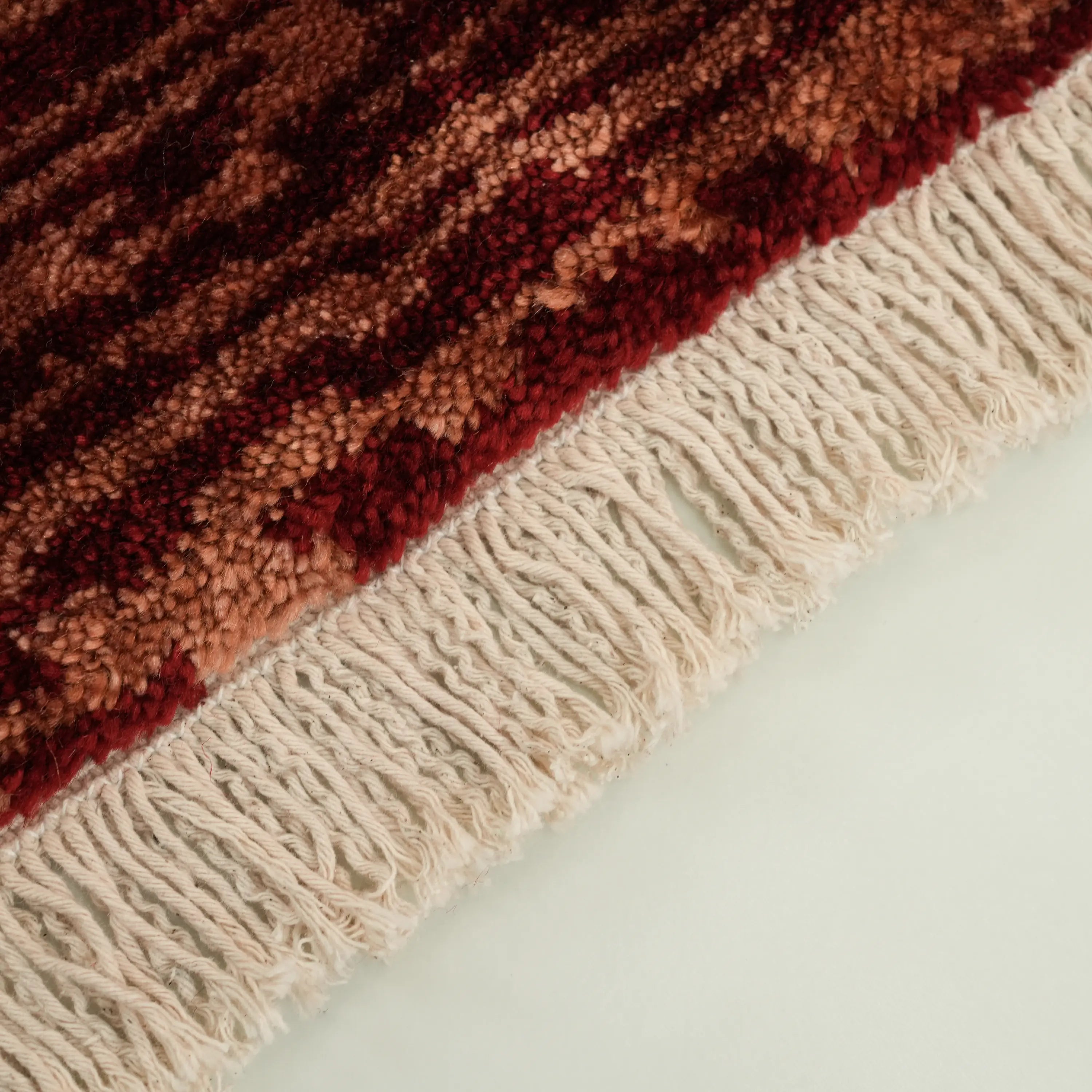 Abstract Patterned Tencel Red Loom Woven Prayer Rug Rug