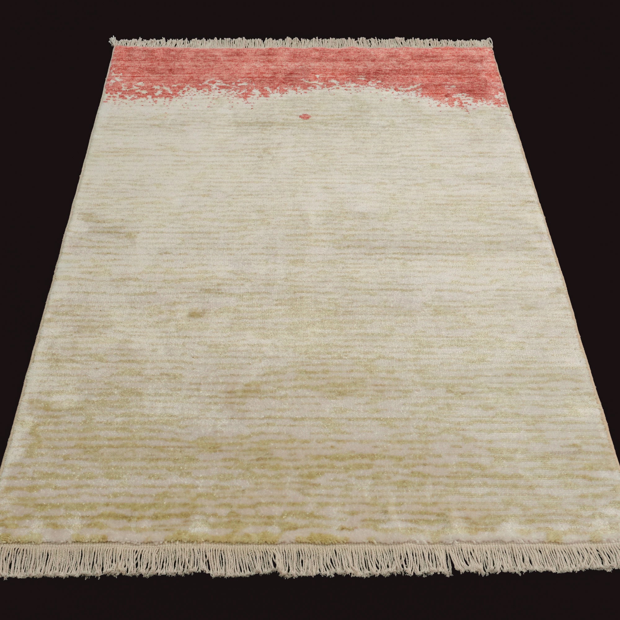 Abstract Patterned Tencel Green Loom Woven Prayer Rug Rug