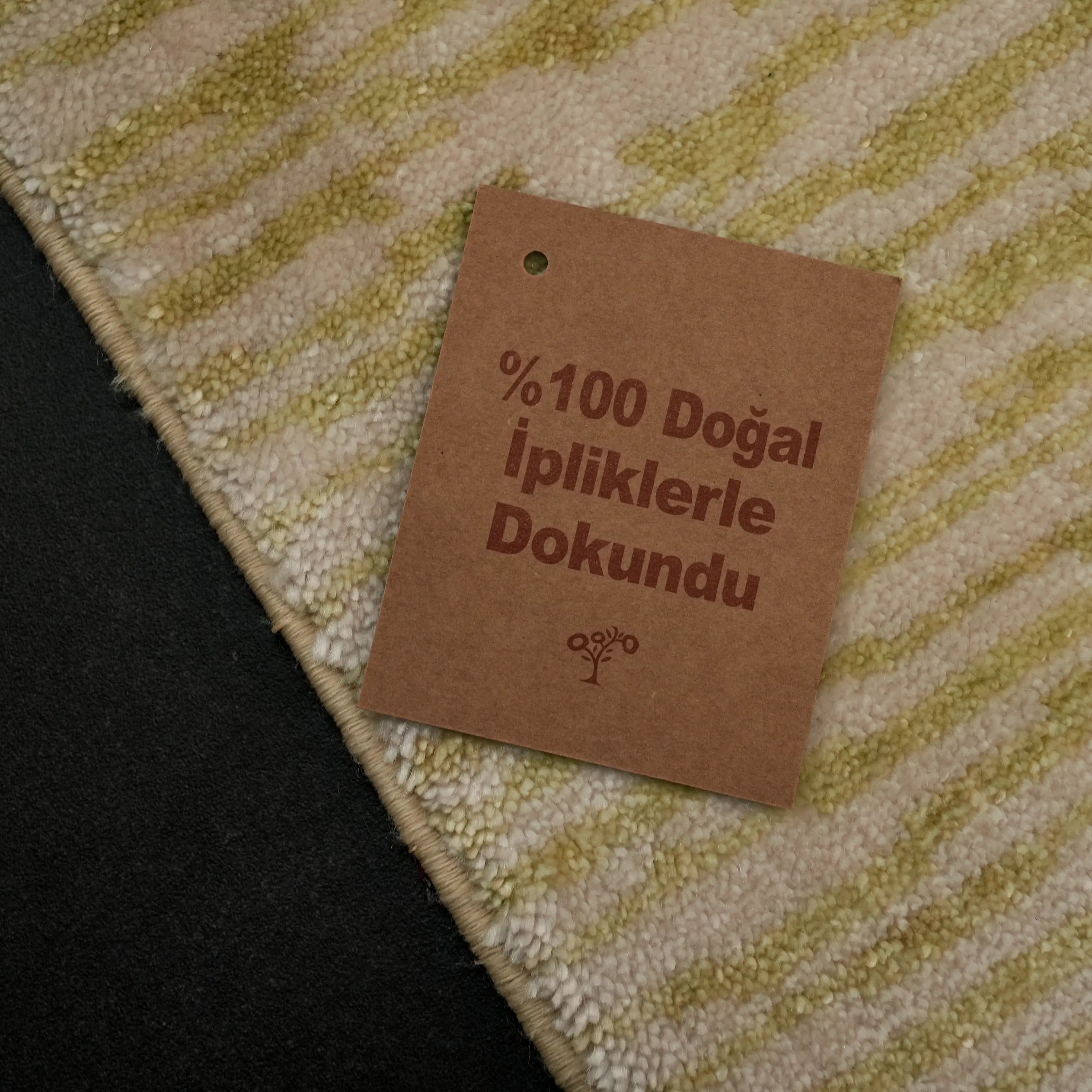 Abstract Patterned Green Tencel Loom Woven Prayer Rug Rug