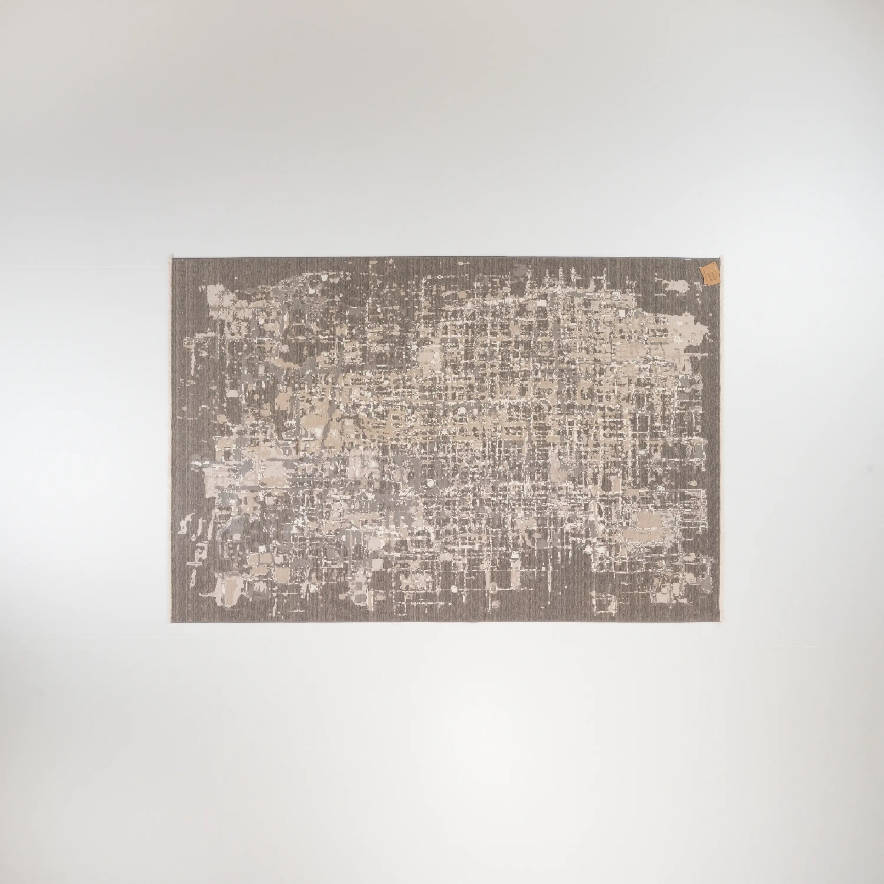 Tempus Series Abstract Patterned Wool Gray Loom Woven Rug