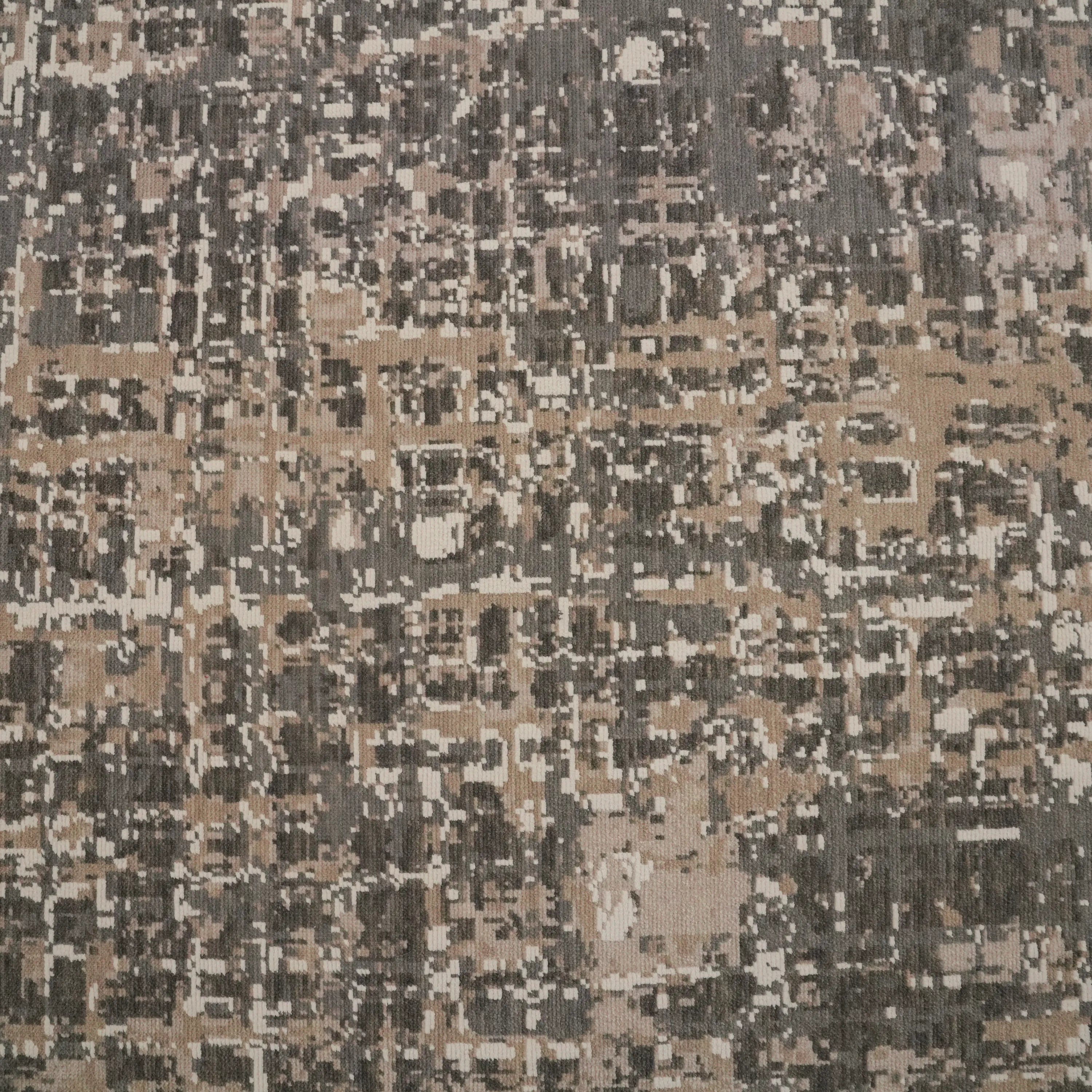 Tempus Series Abstract Patterned Wool Gray Loom Woven Rug