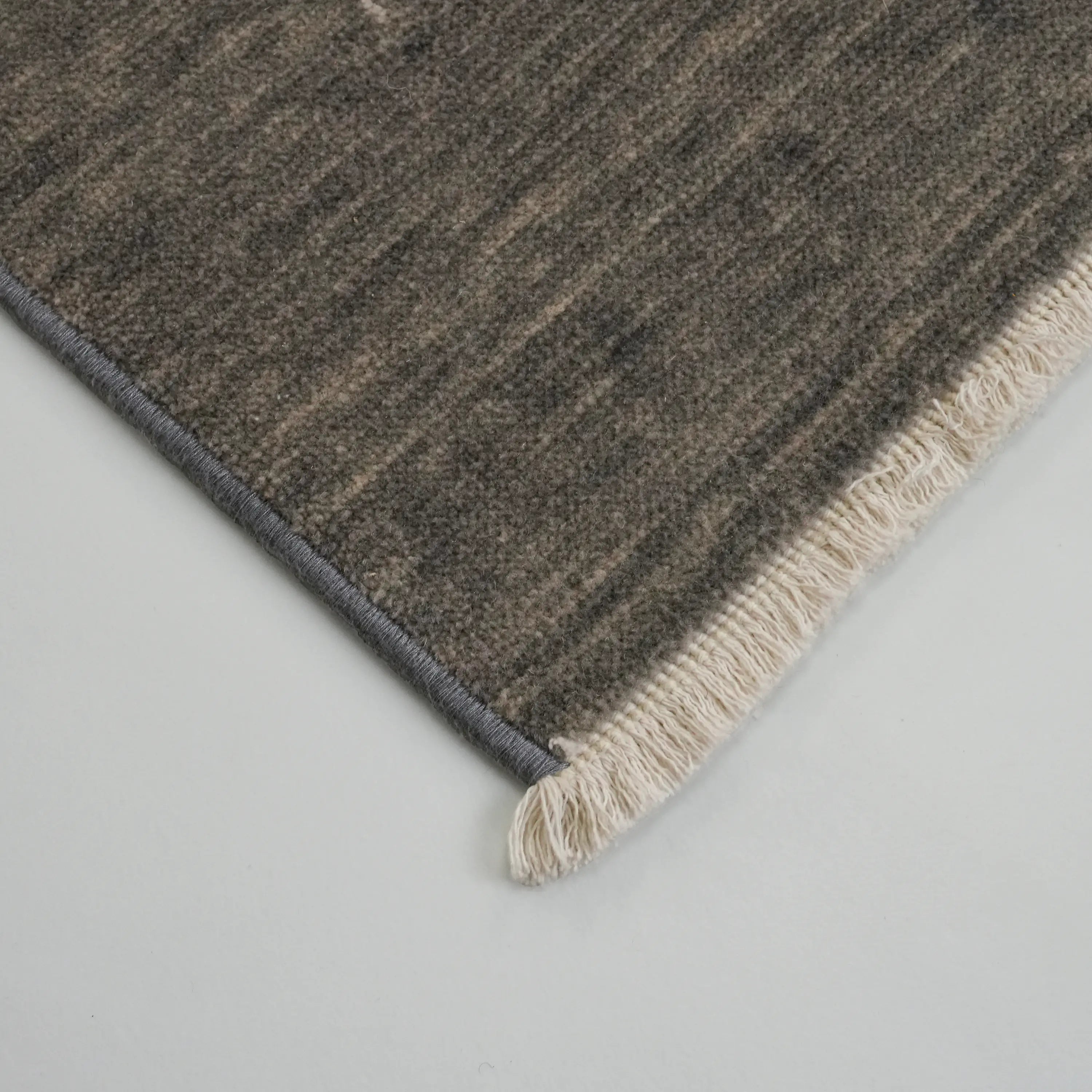 Tempus Series Abstract Patterned Wool Gray Loom Woven Rug