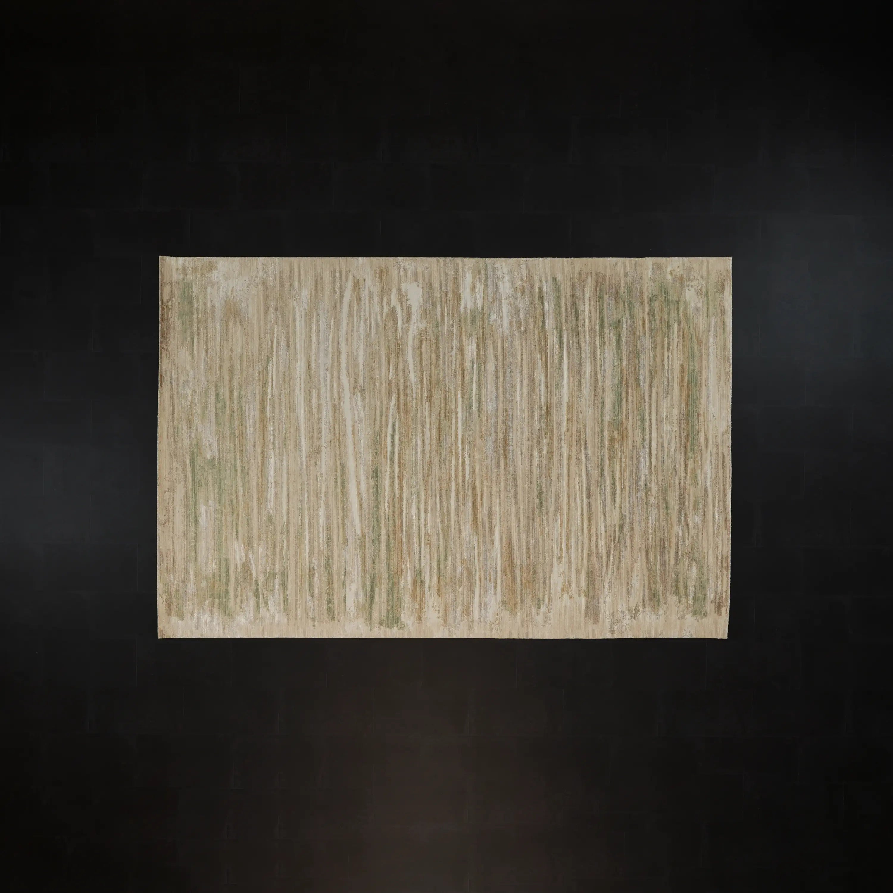 Soyut Desenli Yün Krem Tezgah Dokuma Halı