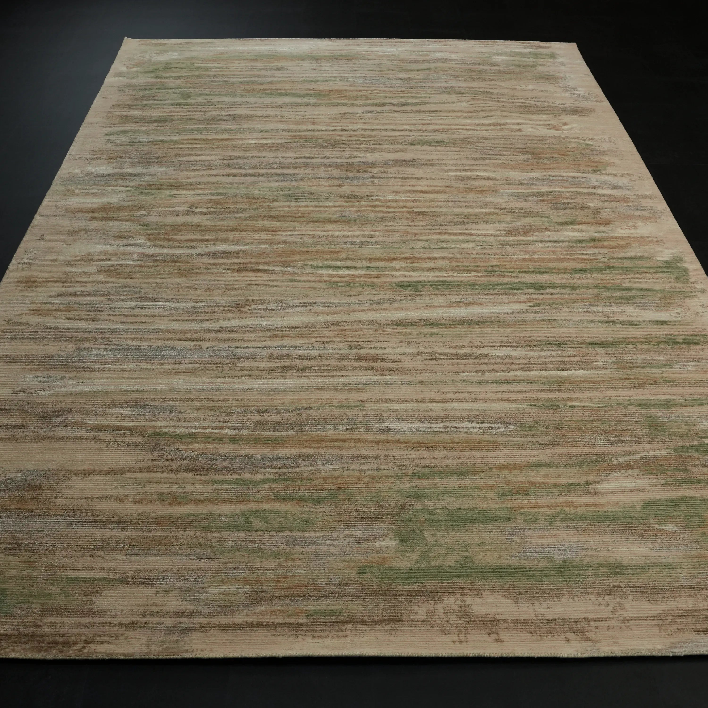 Soyut Desenli Yün Krem Tezgah Dokuma Halı