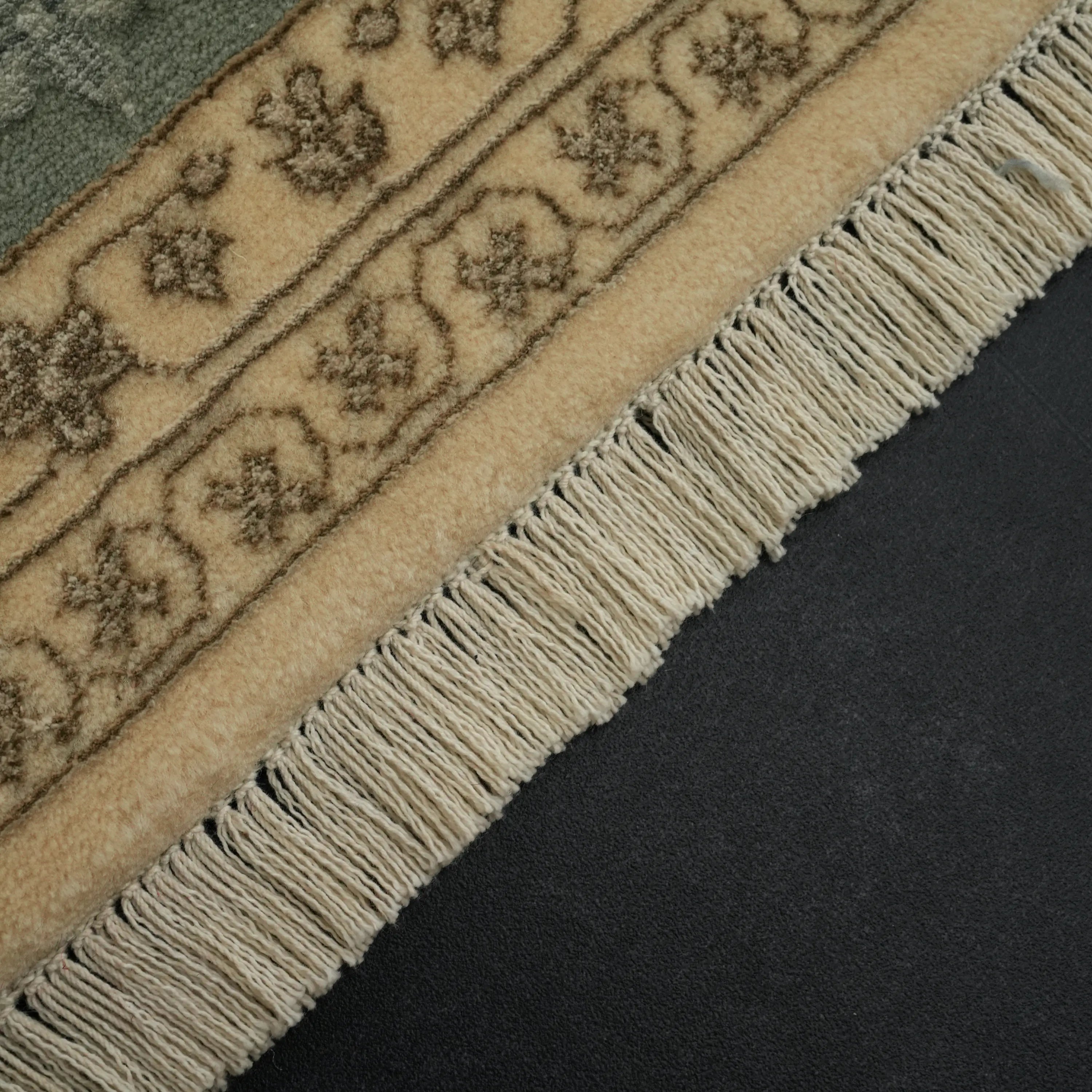 Sultanahmet Series Handwoven Floral Pattern Wool Cream Rug